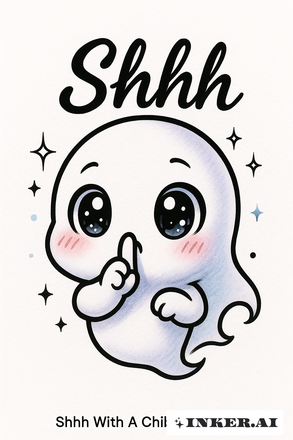 Chut avec un fantôme chibi