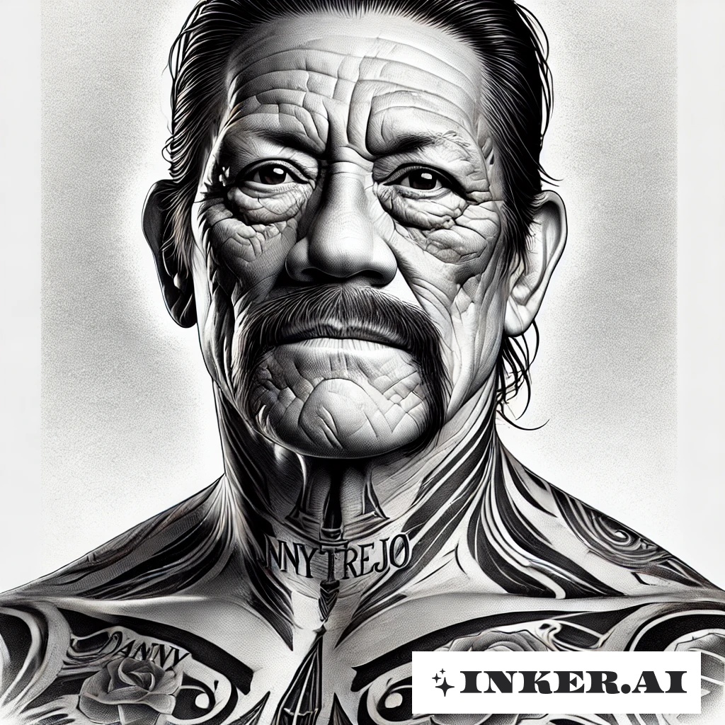 Danny Trejos Brustporträt Neu interpretiert