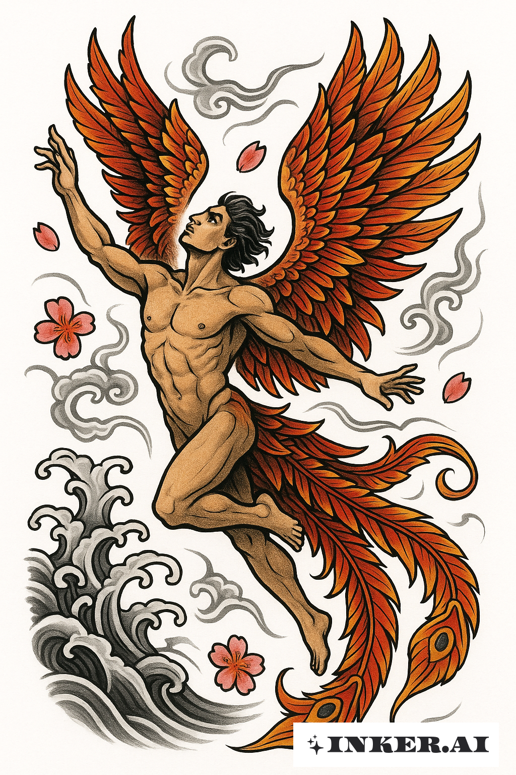 Icarus với Đôi cánh lông phượng hoàng