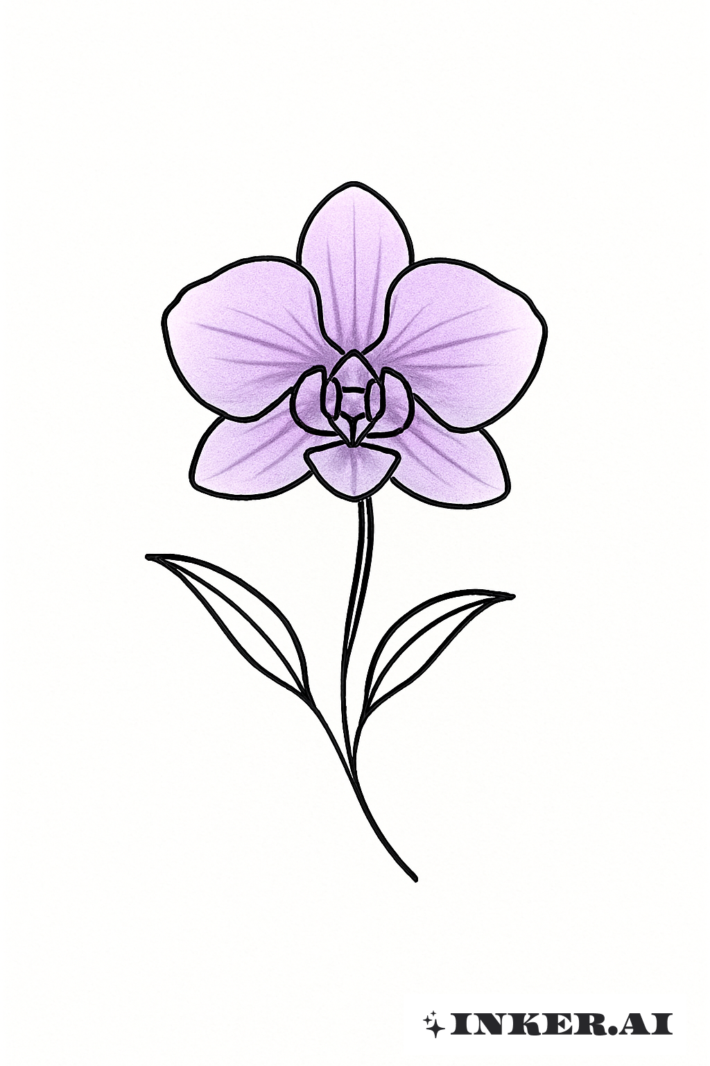 Una Sencilla Orquídea Púrpura en Flor