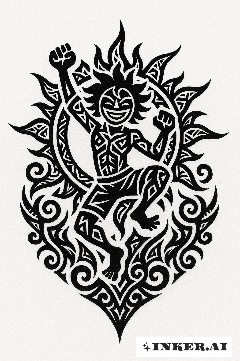 部族風ワンピース太陽神ニカシンボル