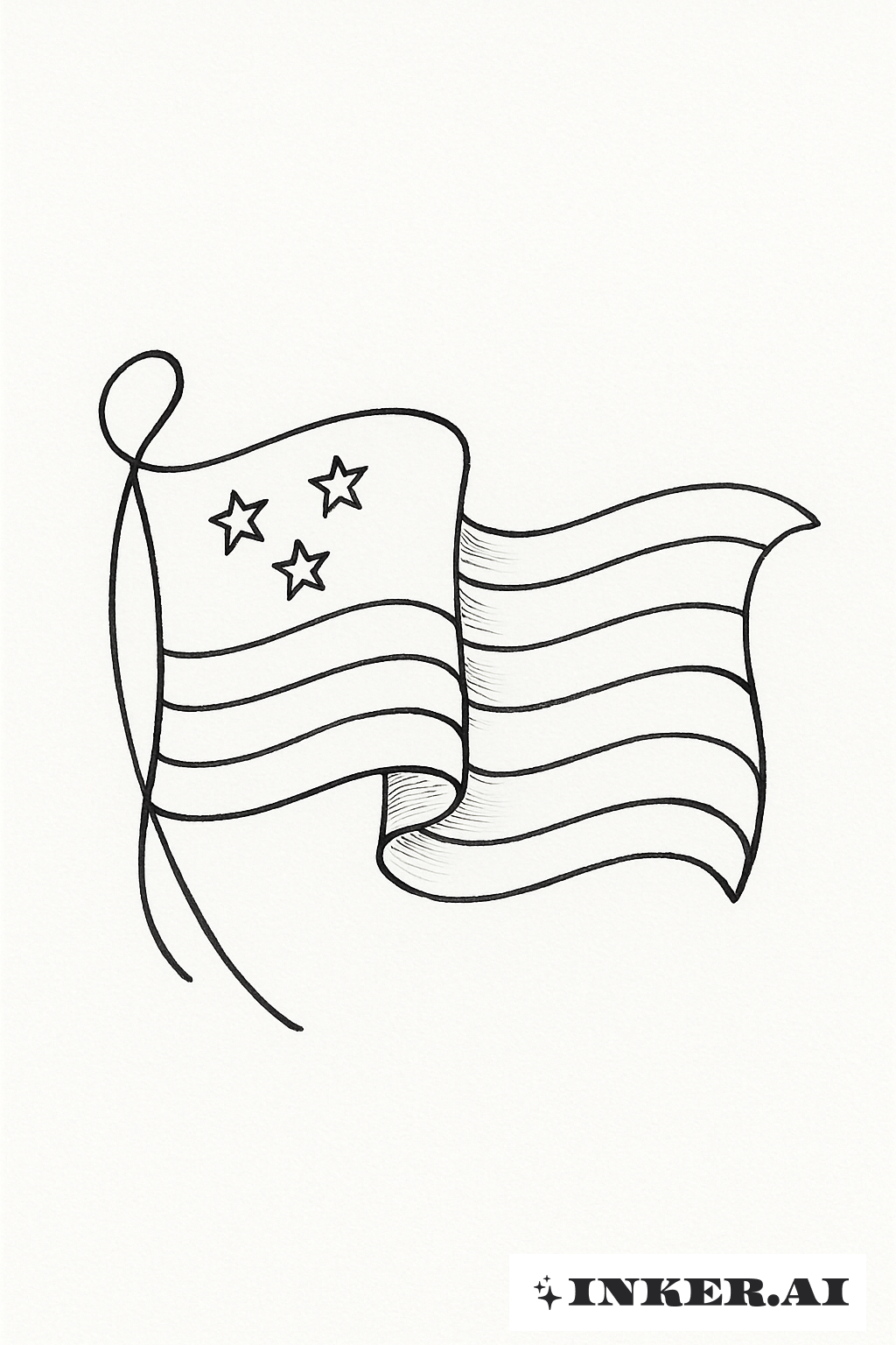 헤그세스의 단일 라인 애국 배너