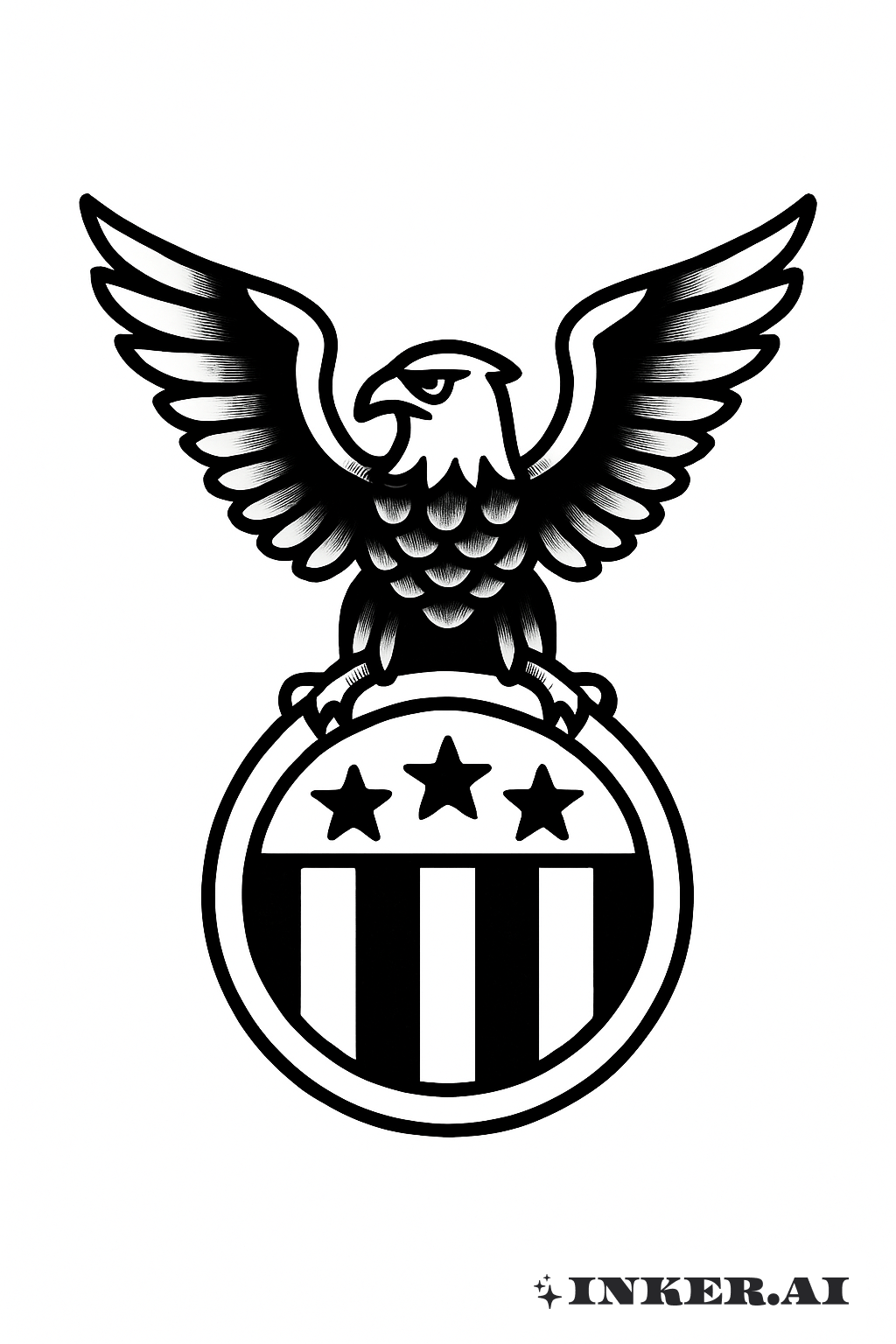 Emblema de Águia Real e Escudo