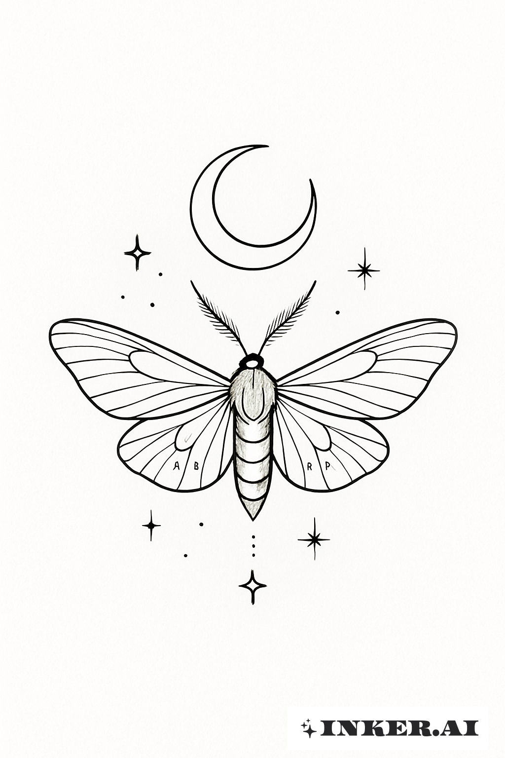 Himmlische Motte und Halbmond