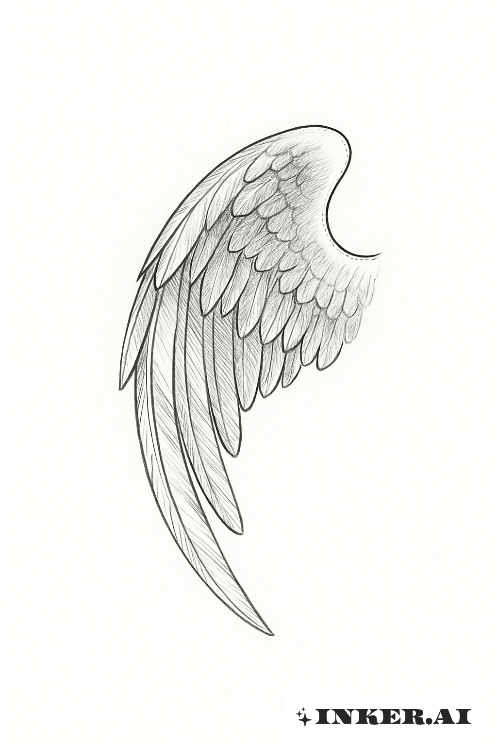 Guardian Angel's Delicate Feathered Wing