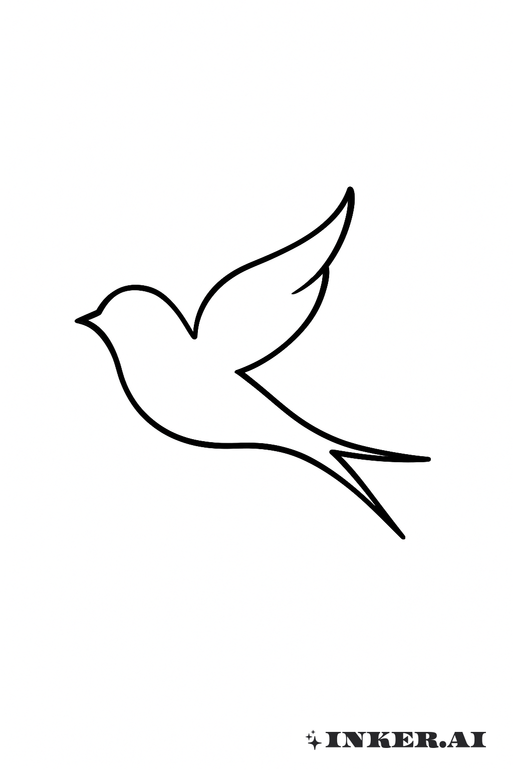 Minimalist Sparrow Silhouette