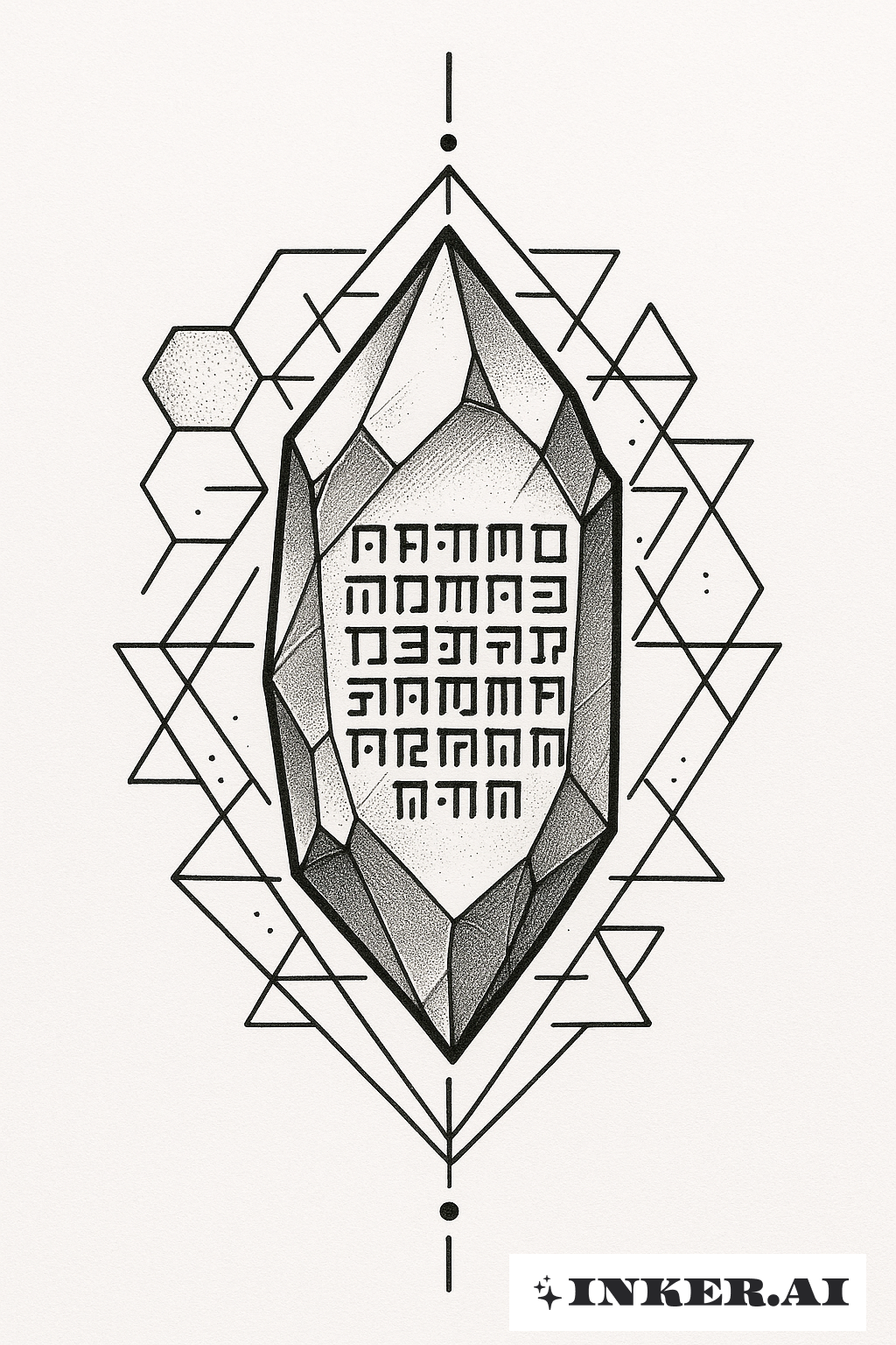 クリスタルに刻まれた一つのポーネグリフのワンピース文様