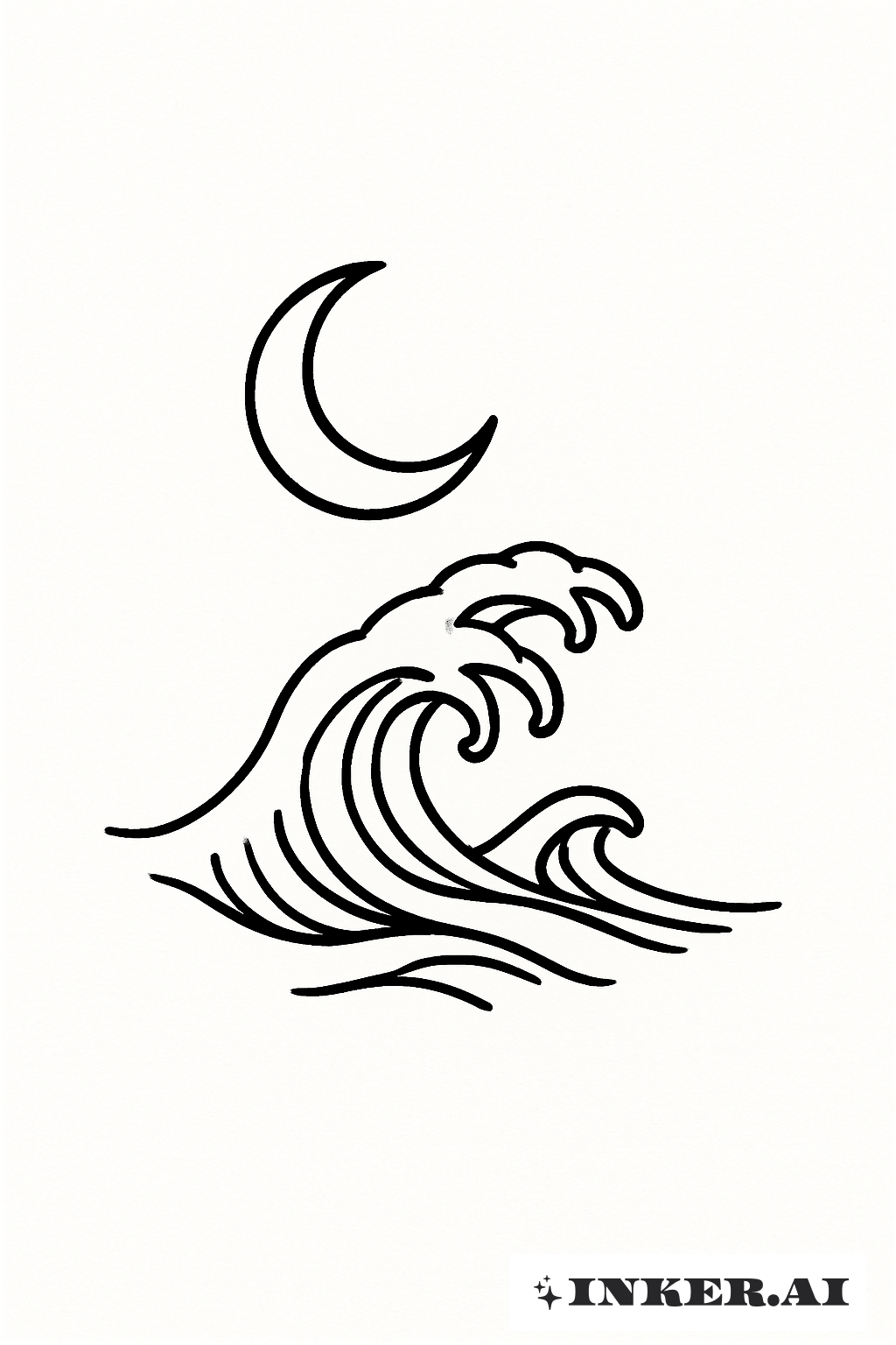 Saubere Yakuza-Welle und Mond