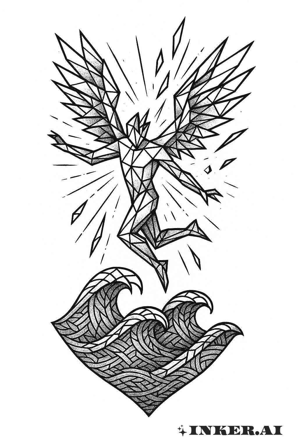 イーカロスの波への虹色の墜落