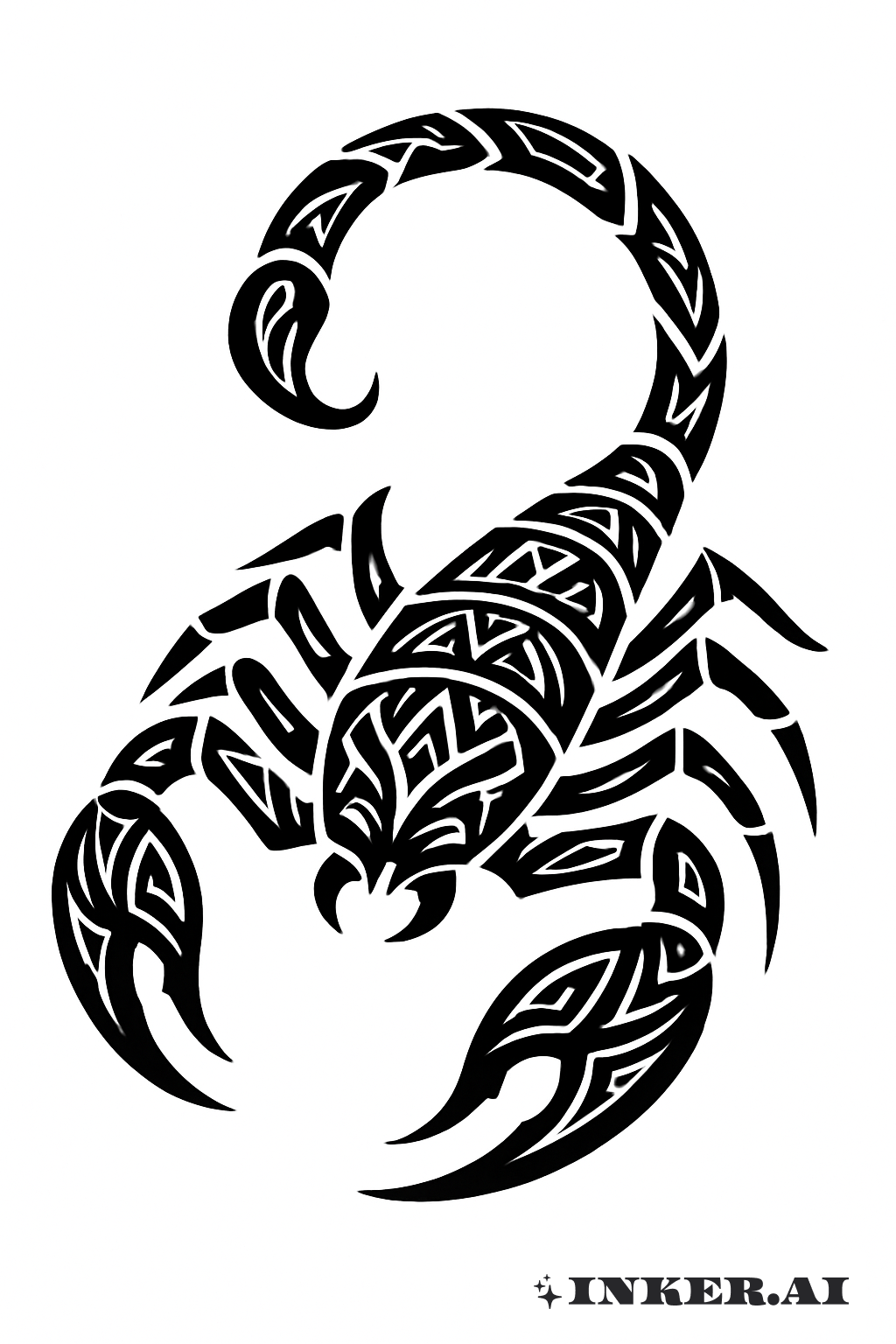 Scorpio Symbol in Tribal Flow