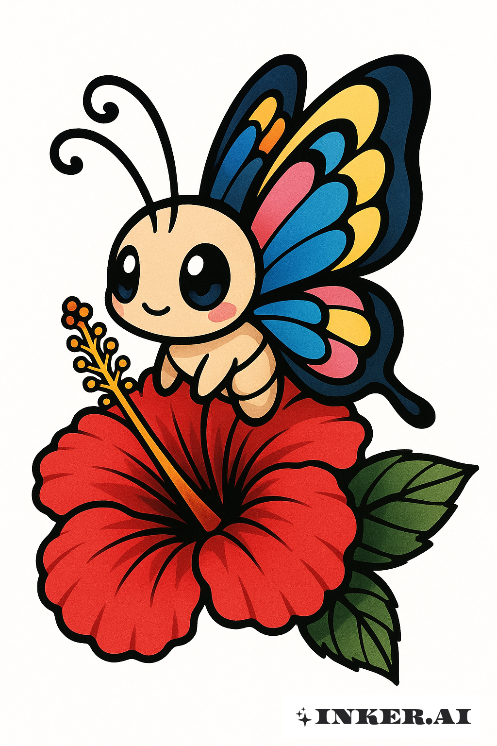 Petit Papillon sur un Hibiscus