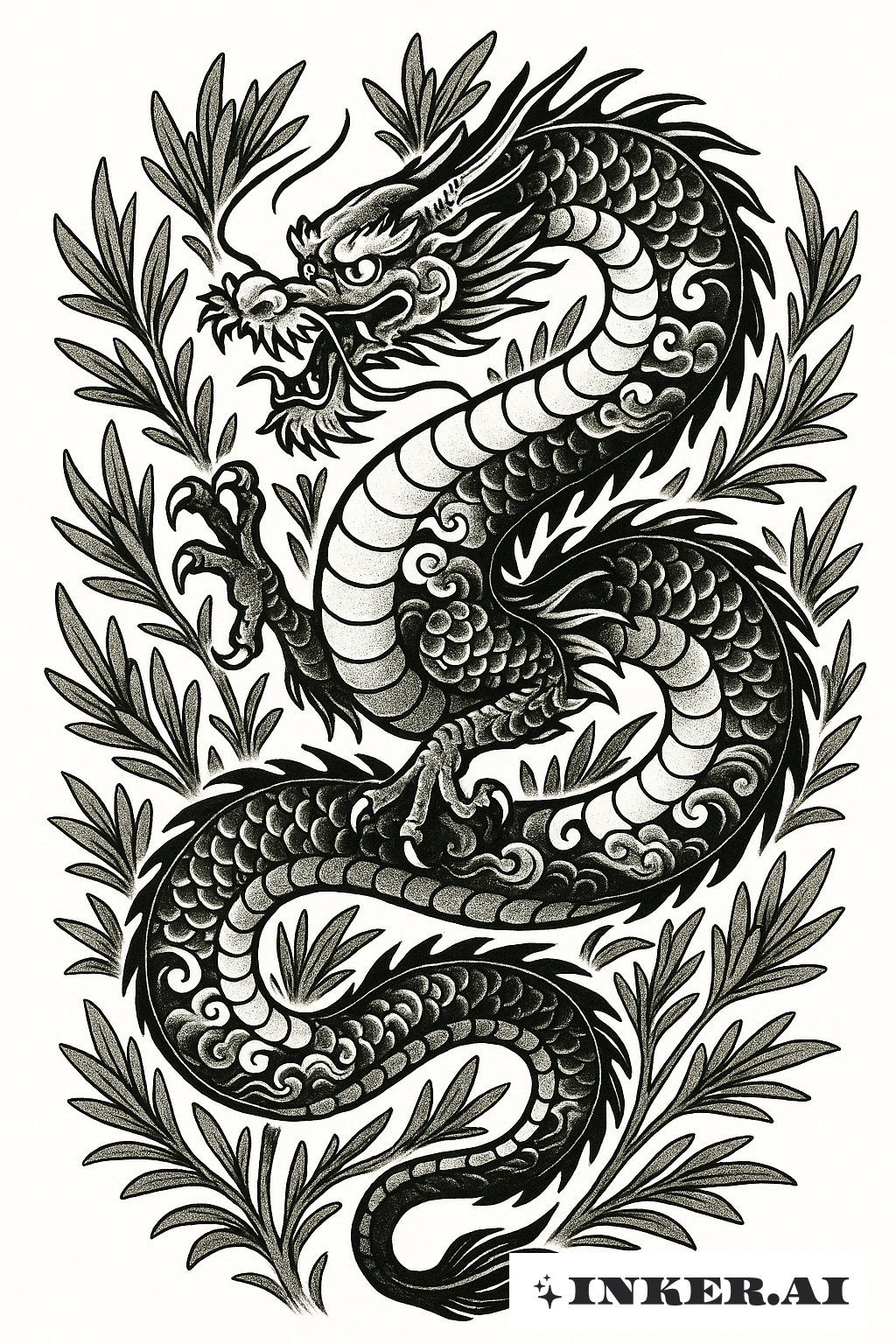 Coiled Dragon Amidst Flowing Sagebrush