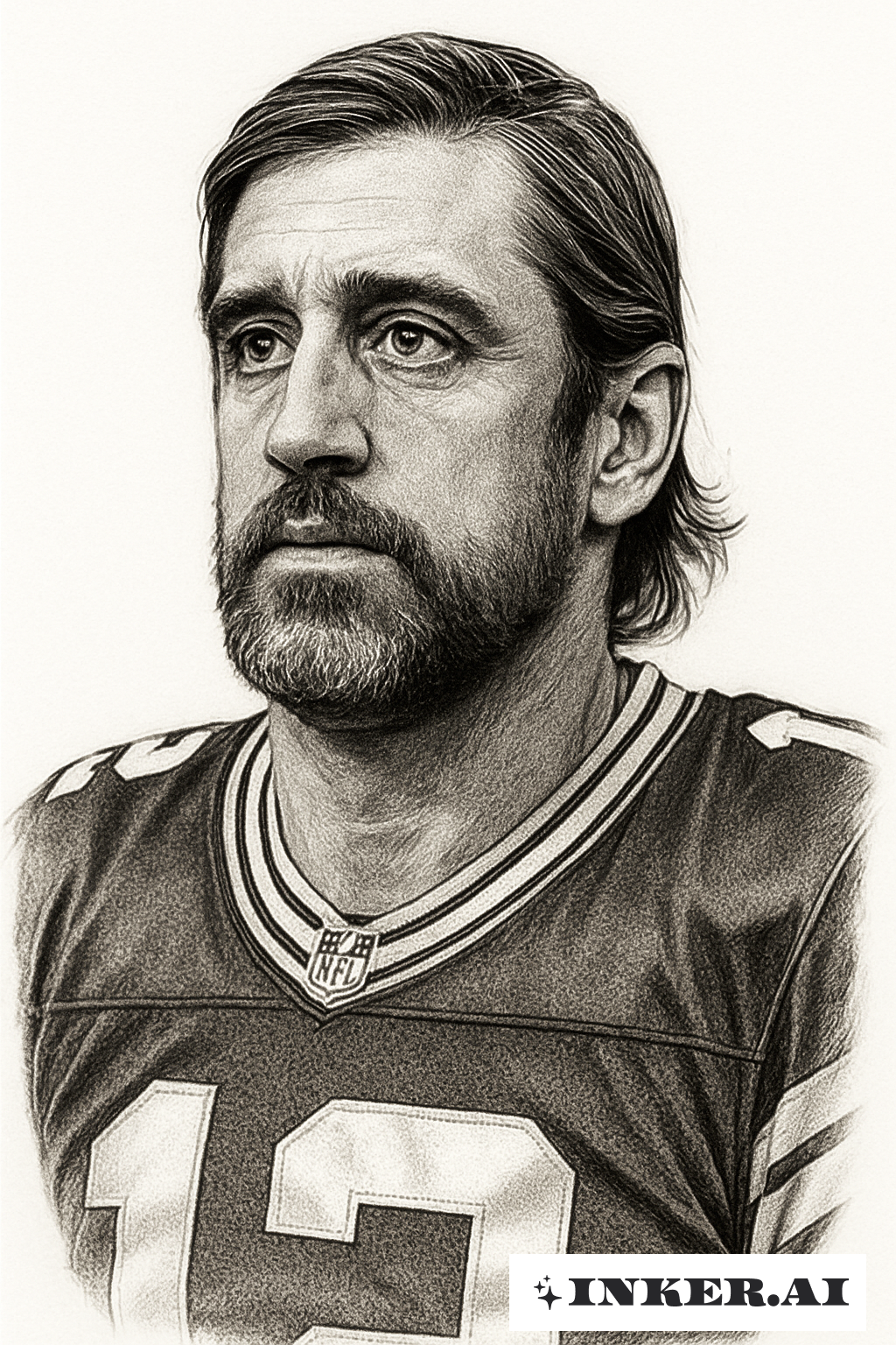 Hyper-Realistic Portrait Of Aaron Rodgers