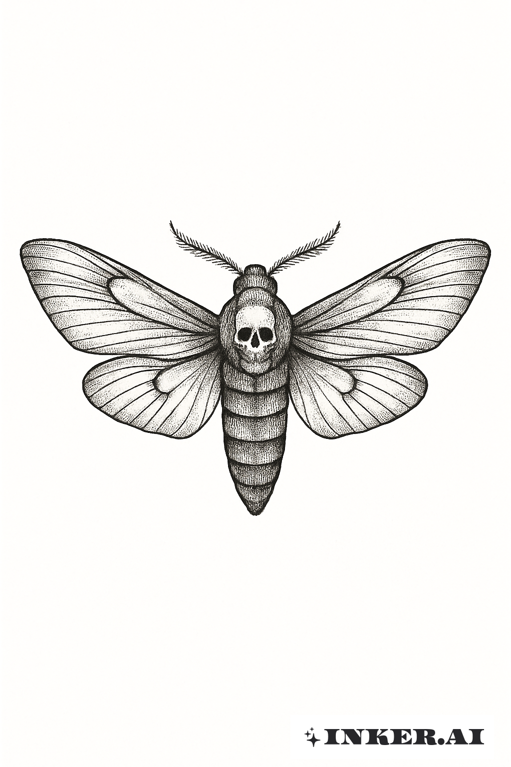 Death Moth With A Micro Skull Detail