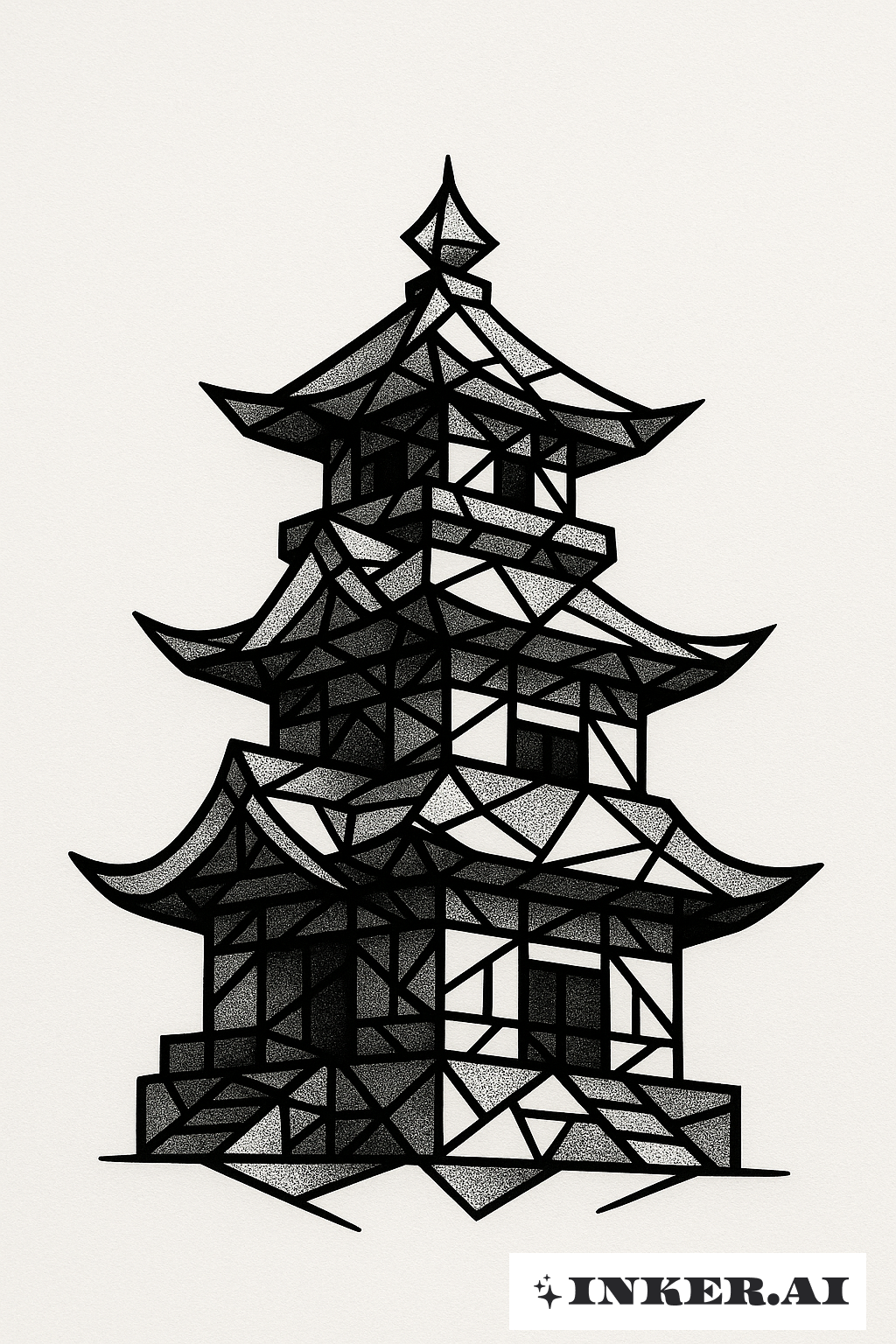 日本の寺院のキュビズム解釈