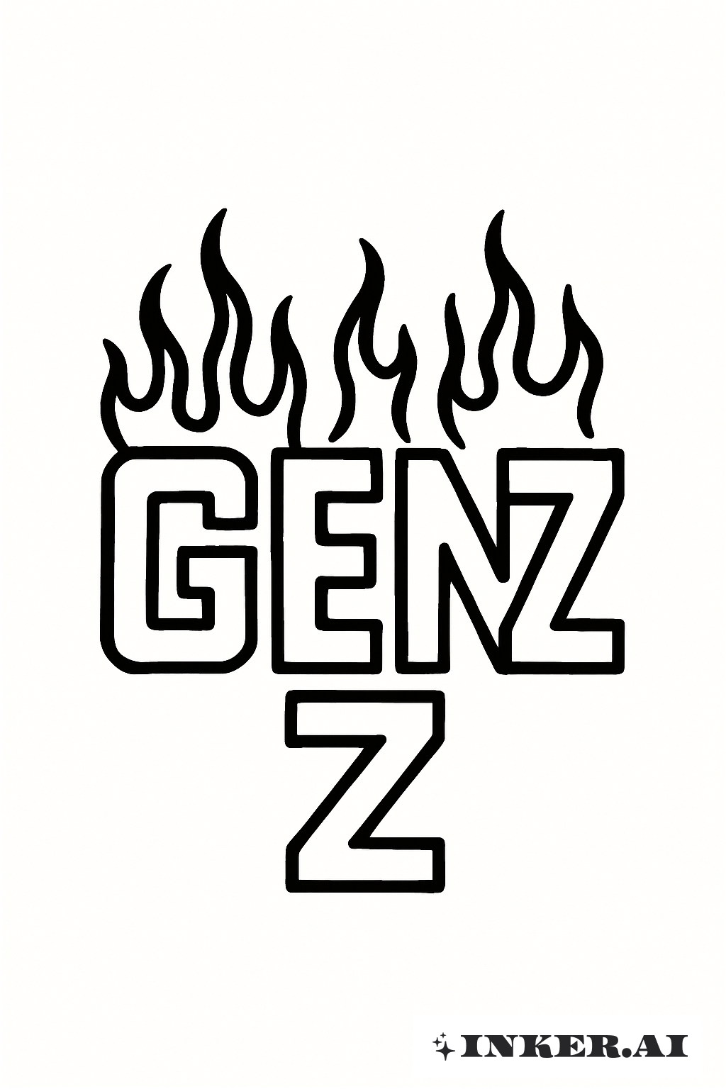 シンプルなブラックフレームで描くZ世代の文字