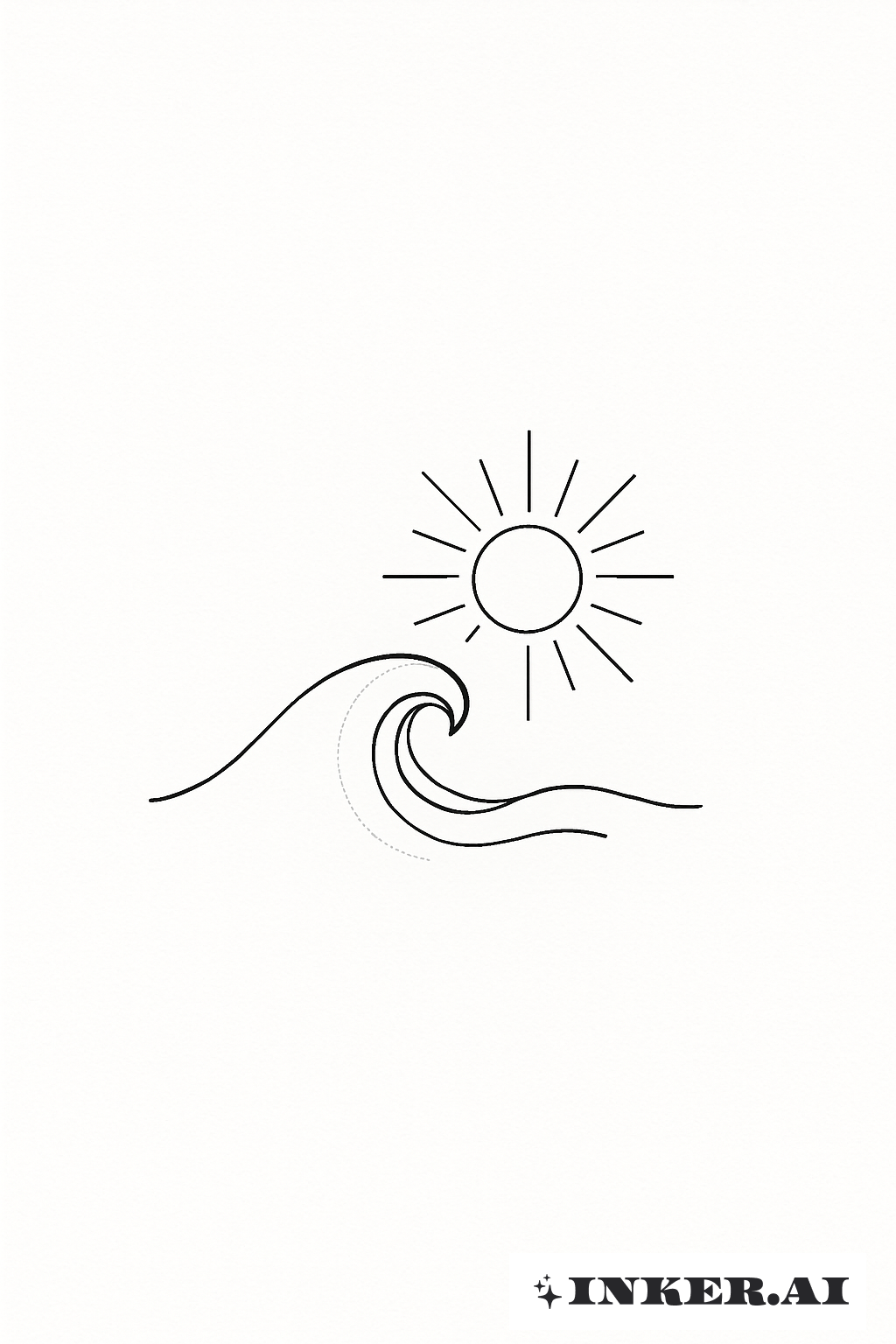 Onda Minimalista de Stick And Poke Sob o Sol