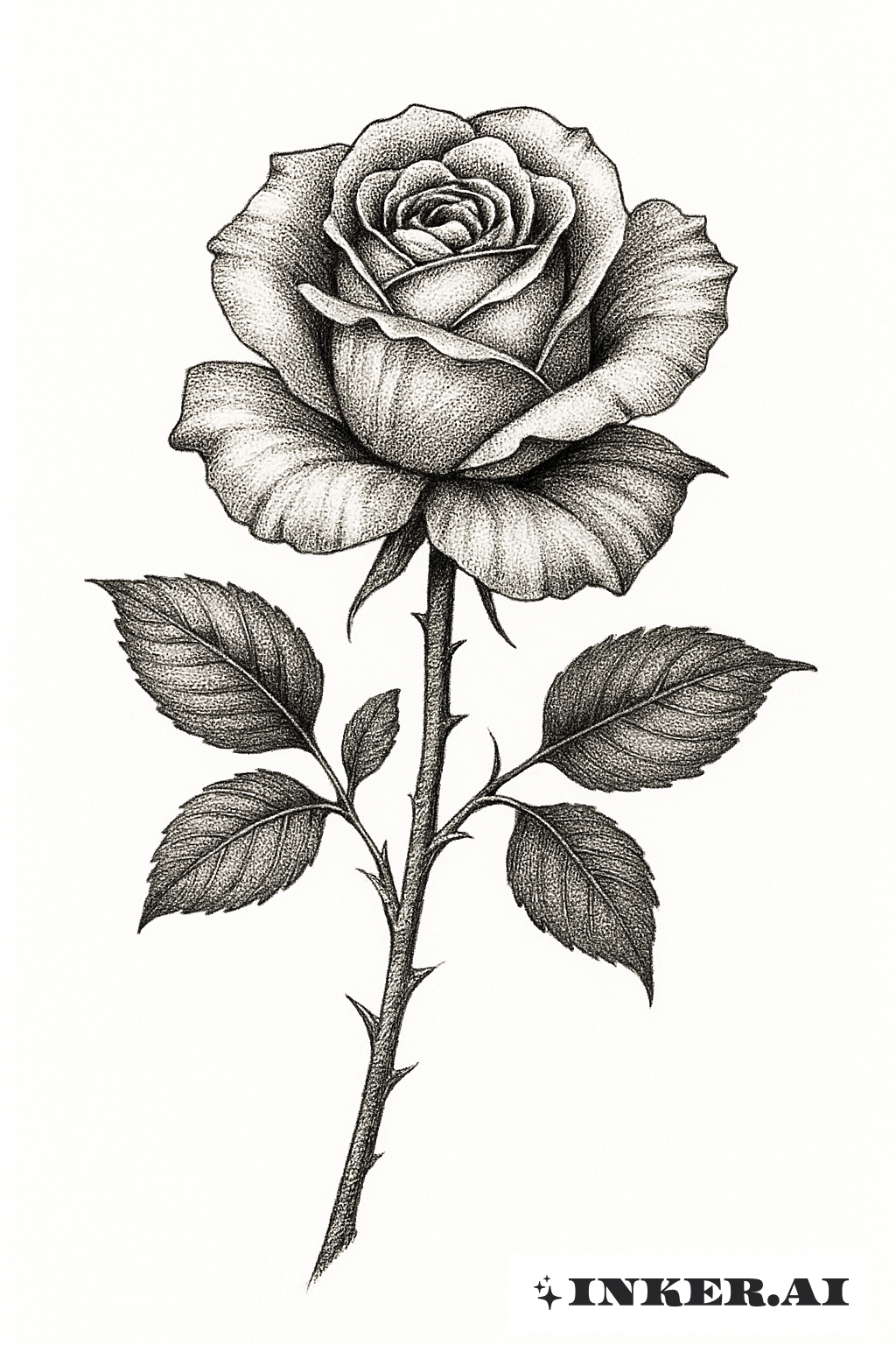 Uma Tatuagem Fotorrealista de Rosa em Flor com Técnica Stick And Poke