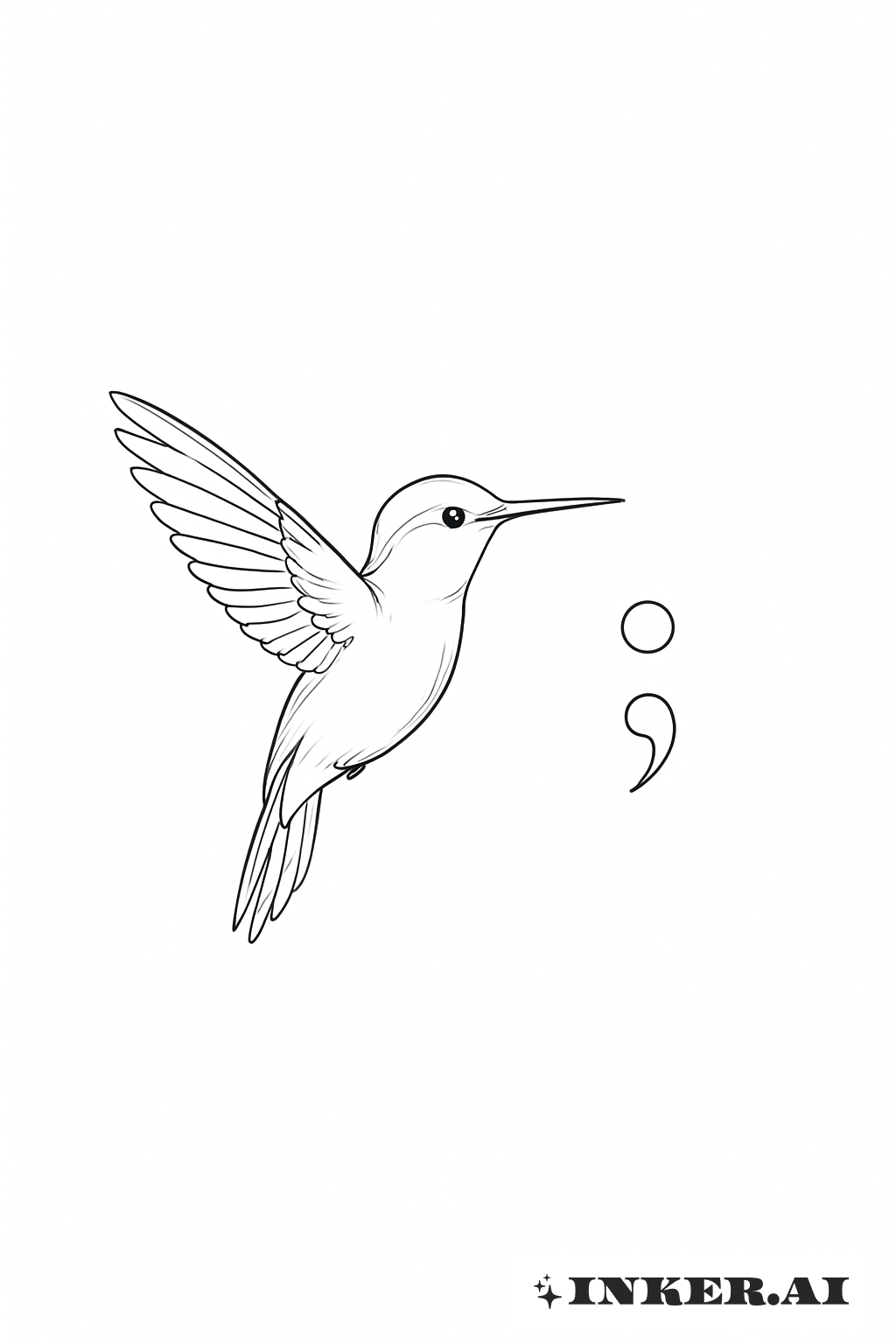 Colibri fait une pause sur un point-virgule