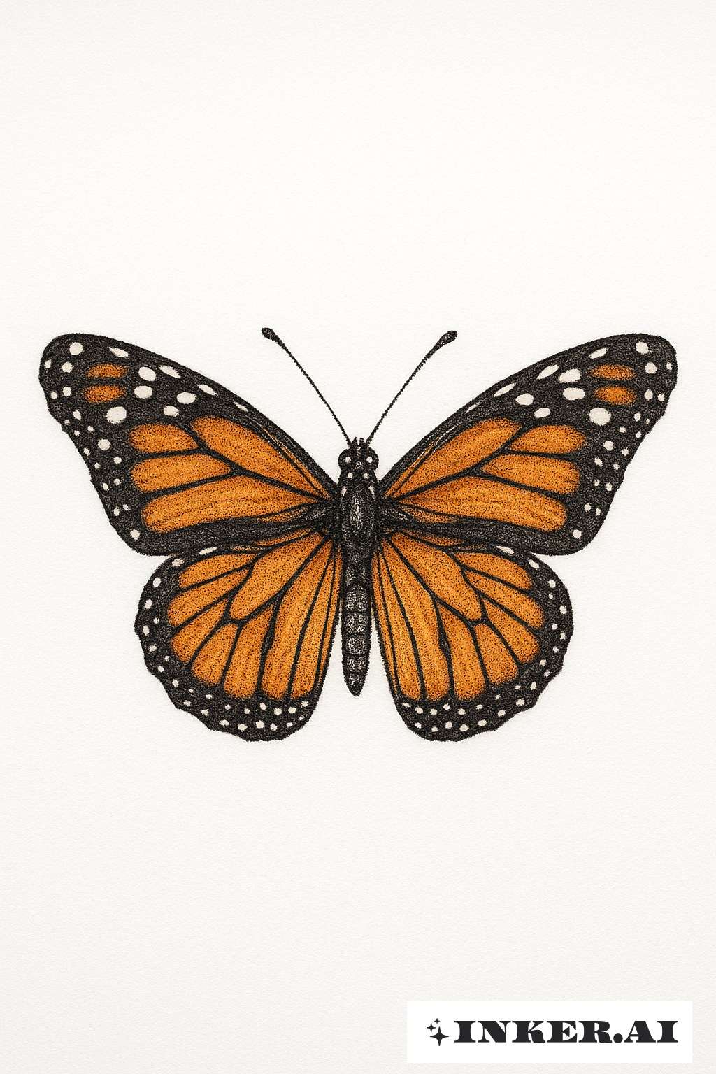 Uma Tatuagem de Borboleta-Monarca com Método Stick and Poke