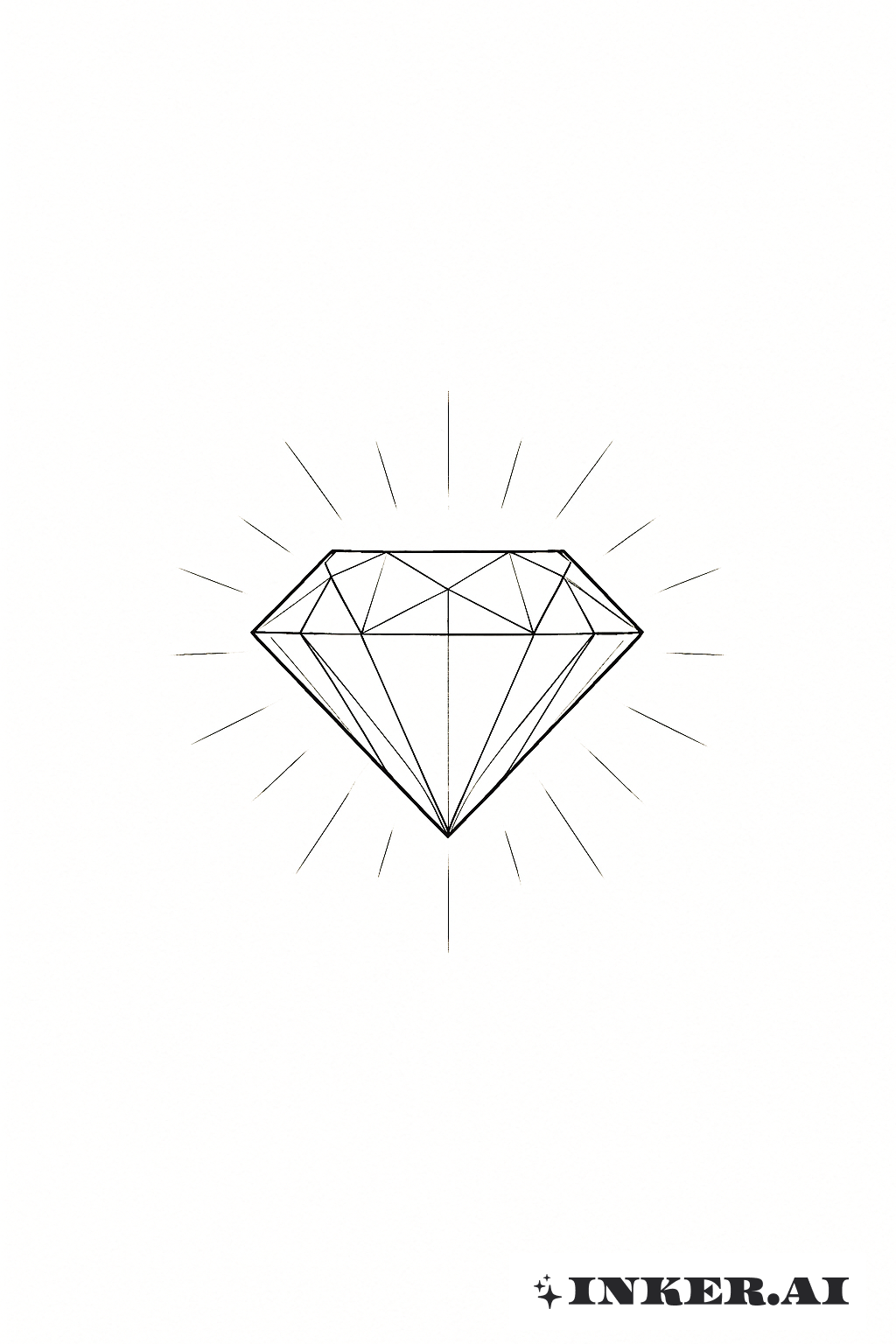 Delicate Diamond With Light Ray Bursts