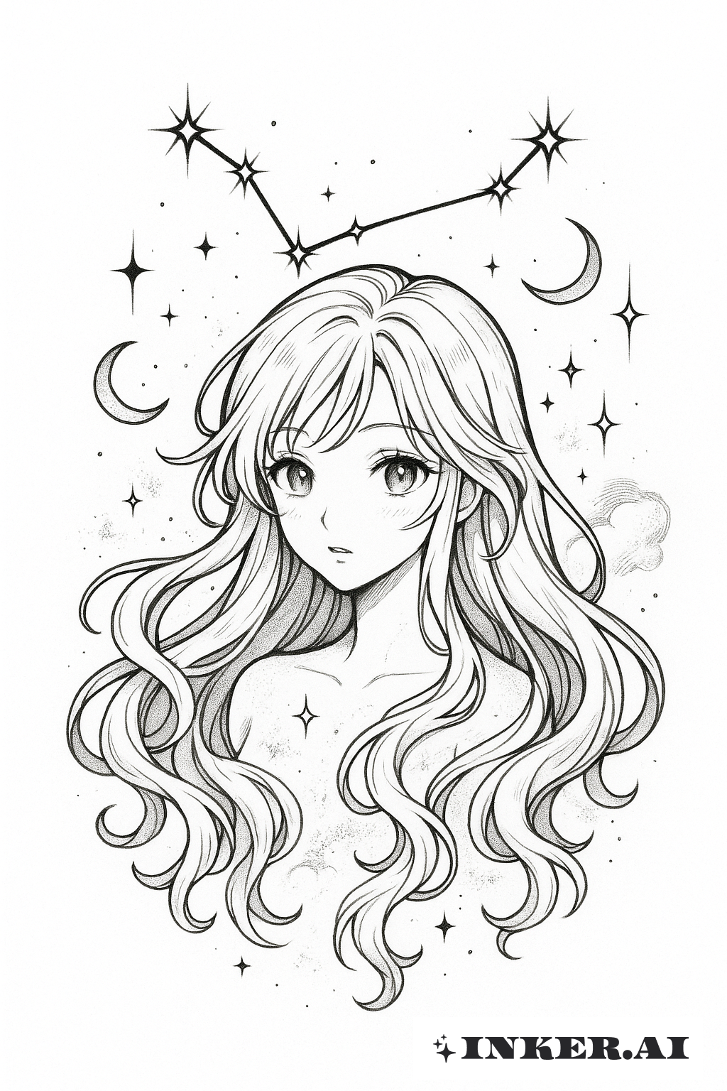 The Pisces Constellation Over A Celestial Being