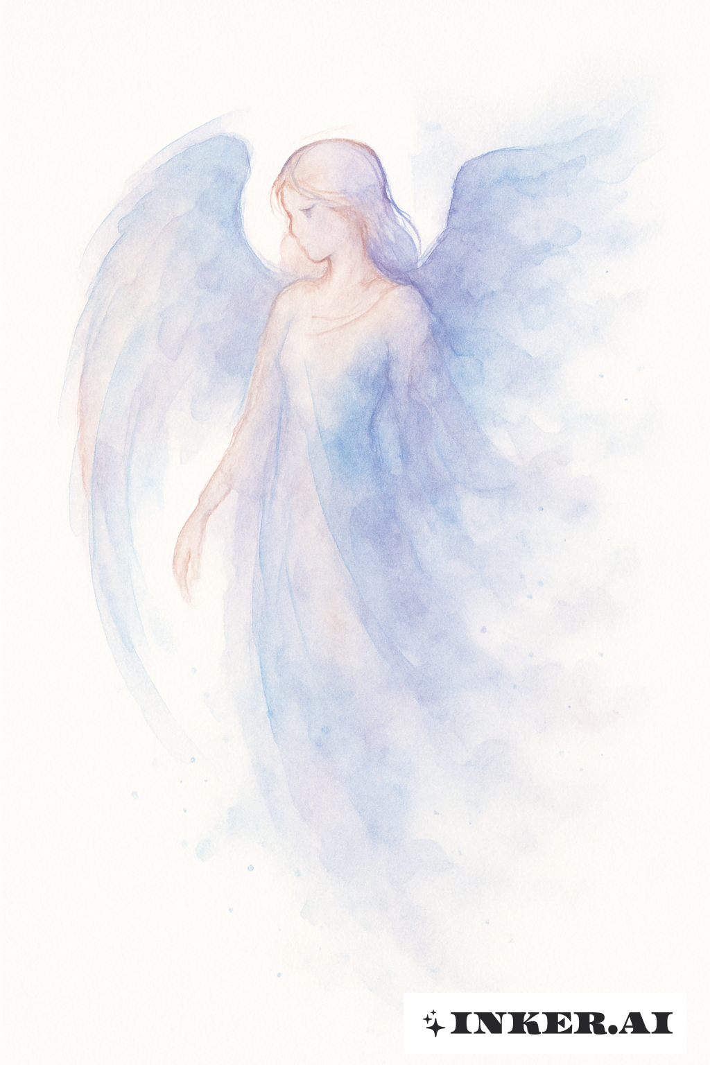Ethereal Guardian Angel Fading into Mist
