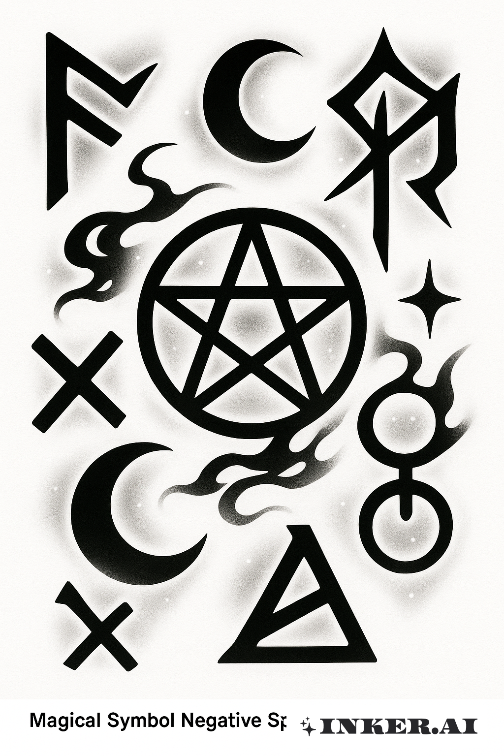 마법 기호 네거티브 스페이스 블랙아웃