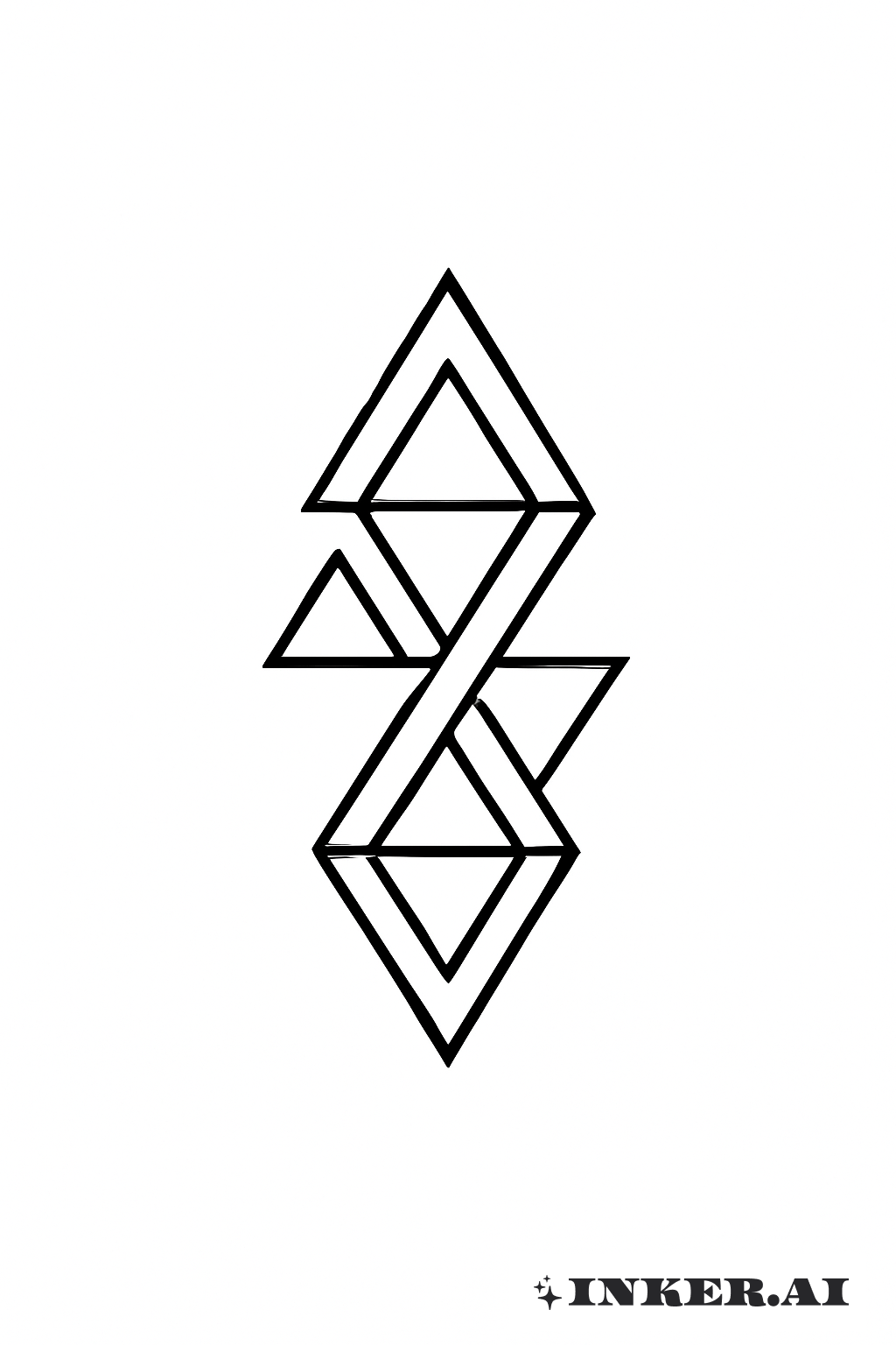 Triangles Entrelacés Formant un Point-virgule