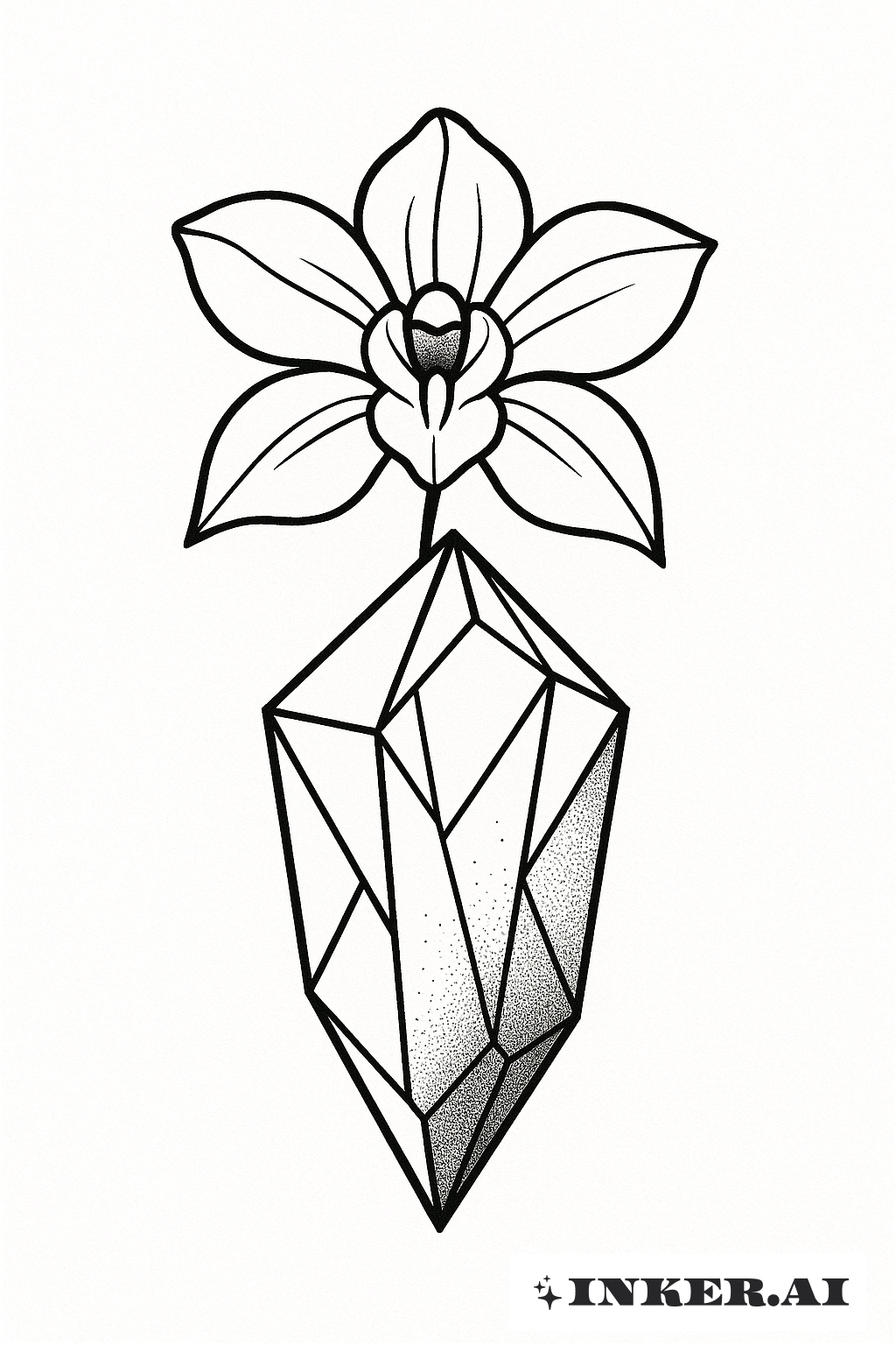 Orquídea Emergente de un Prisma de Cristal
