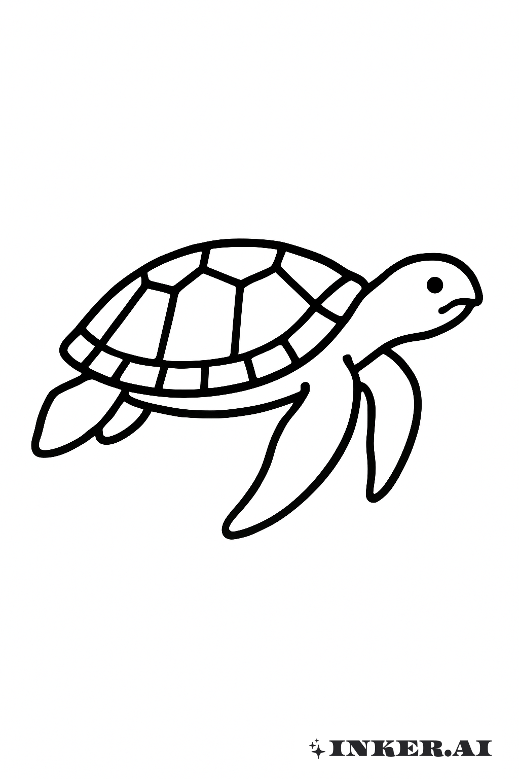 經典游泳海龜側面圖