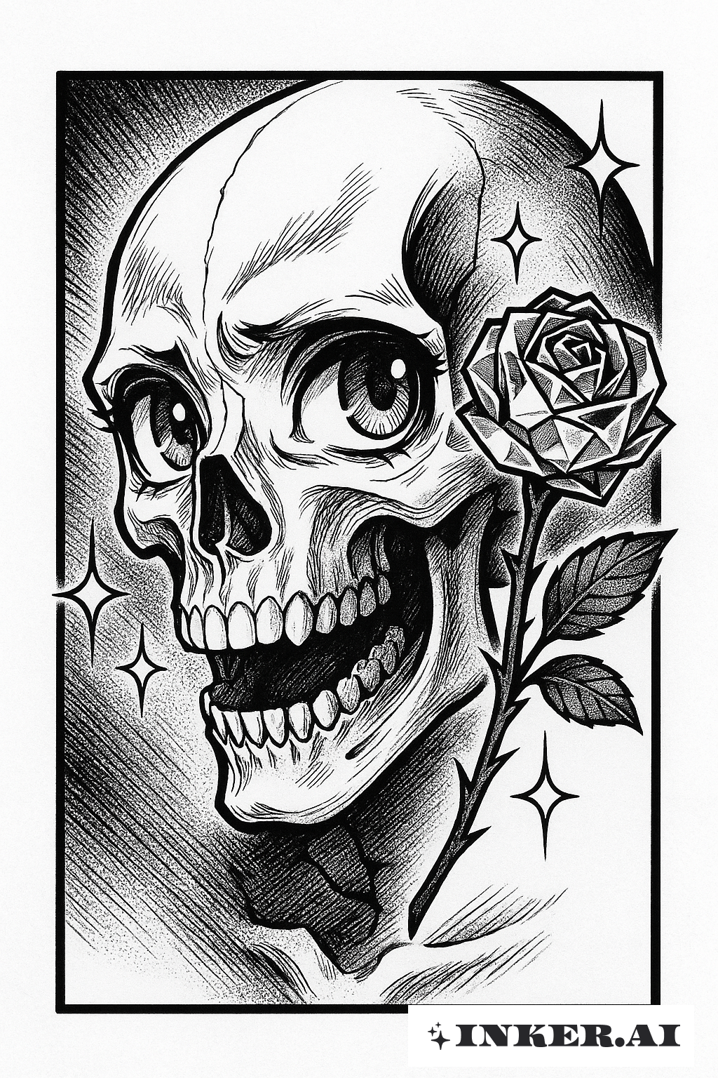 Painel de Manga Totenkopf com uma Rosa de Cristal