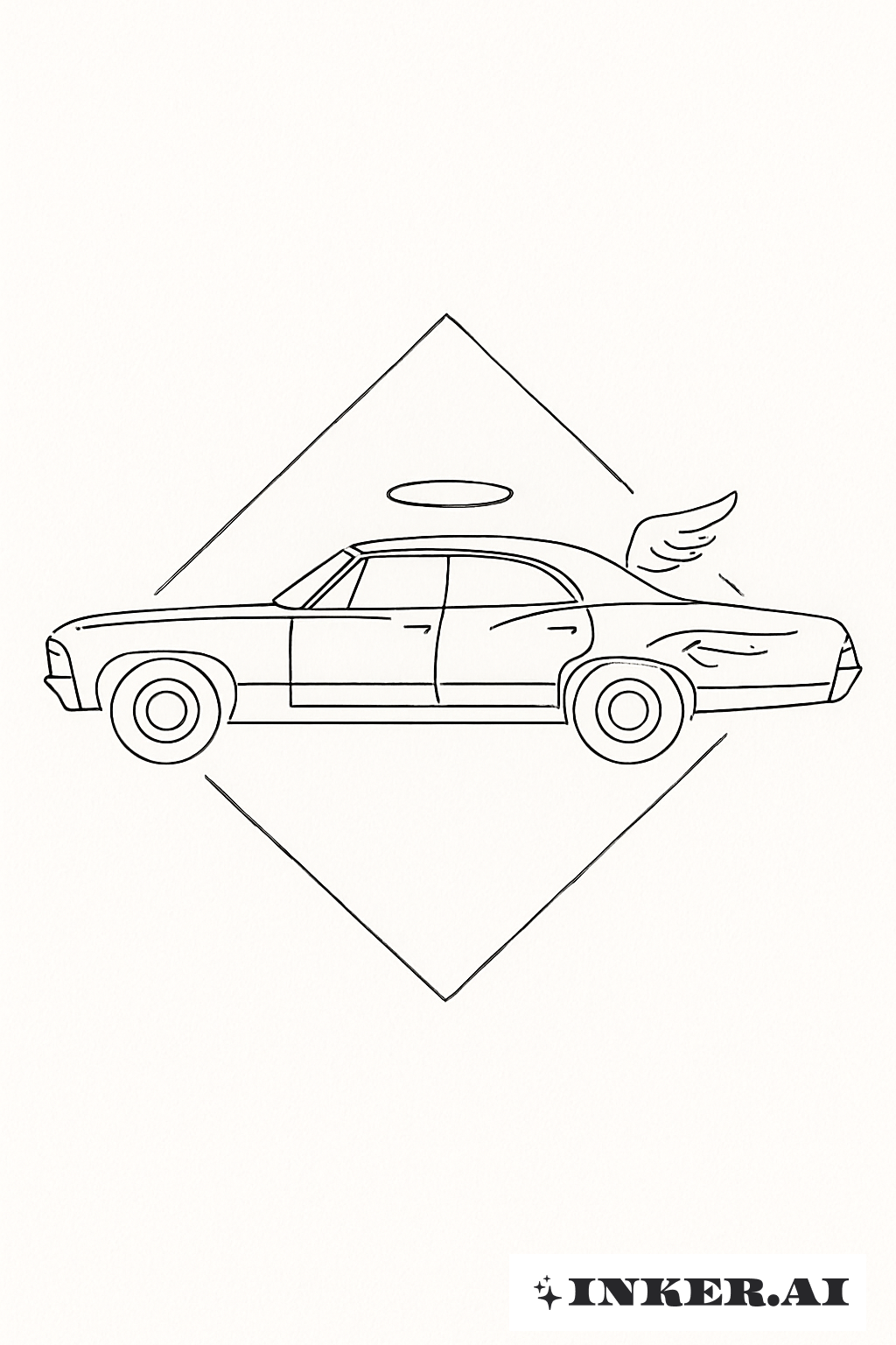 Die minimalistische Kontur des Übernatürlichen Impala