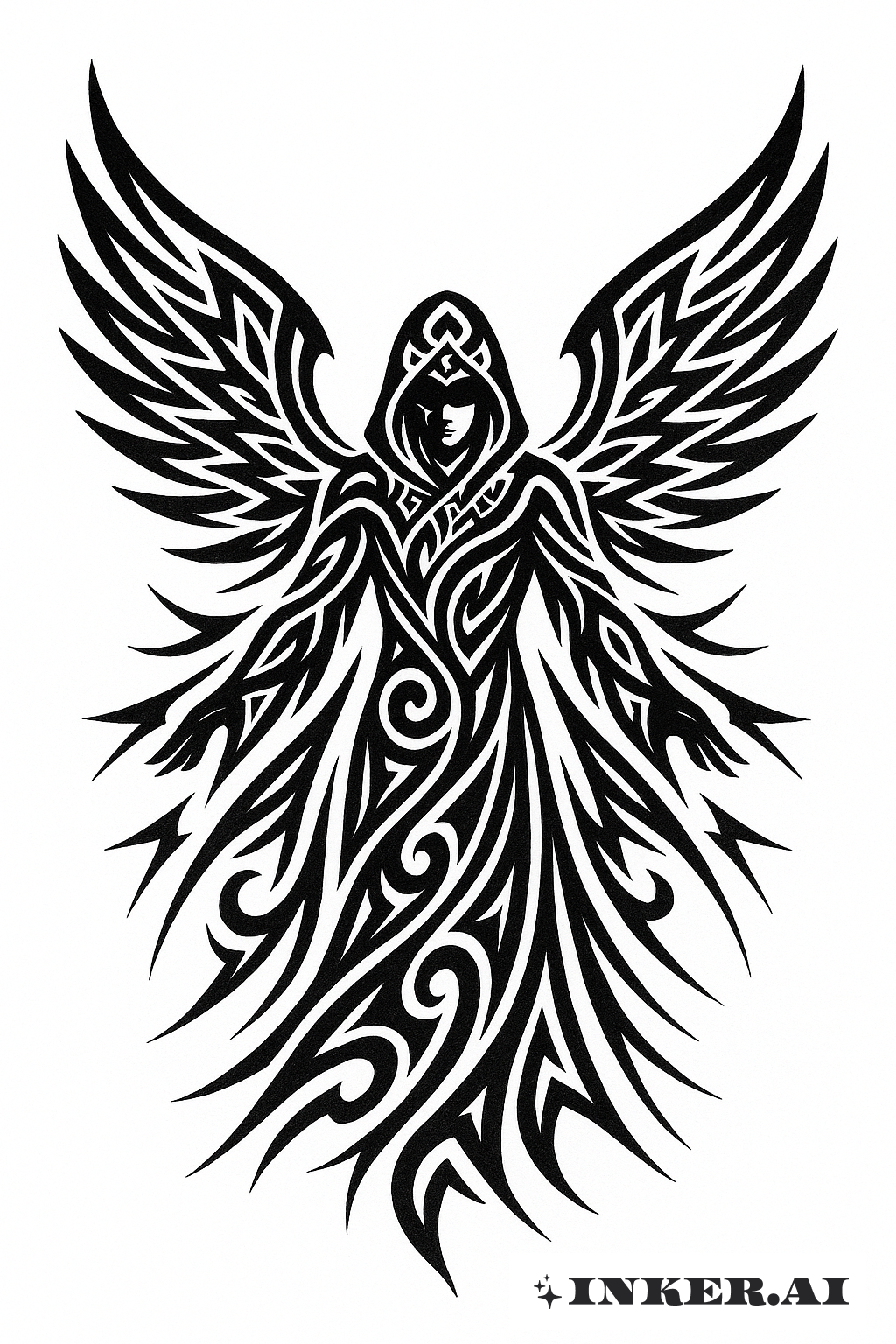 The Guardian Angel's Abstract Tribal Form