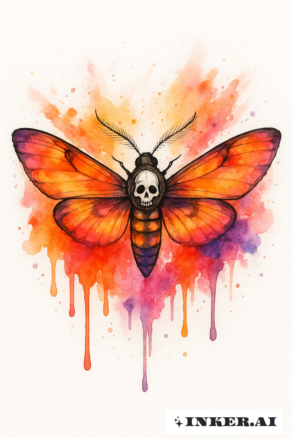 Dripping Sunset Hues On A Death Moth