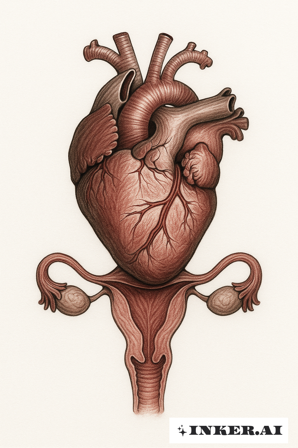 Anatomisches Herz der Gebärmutter