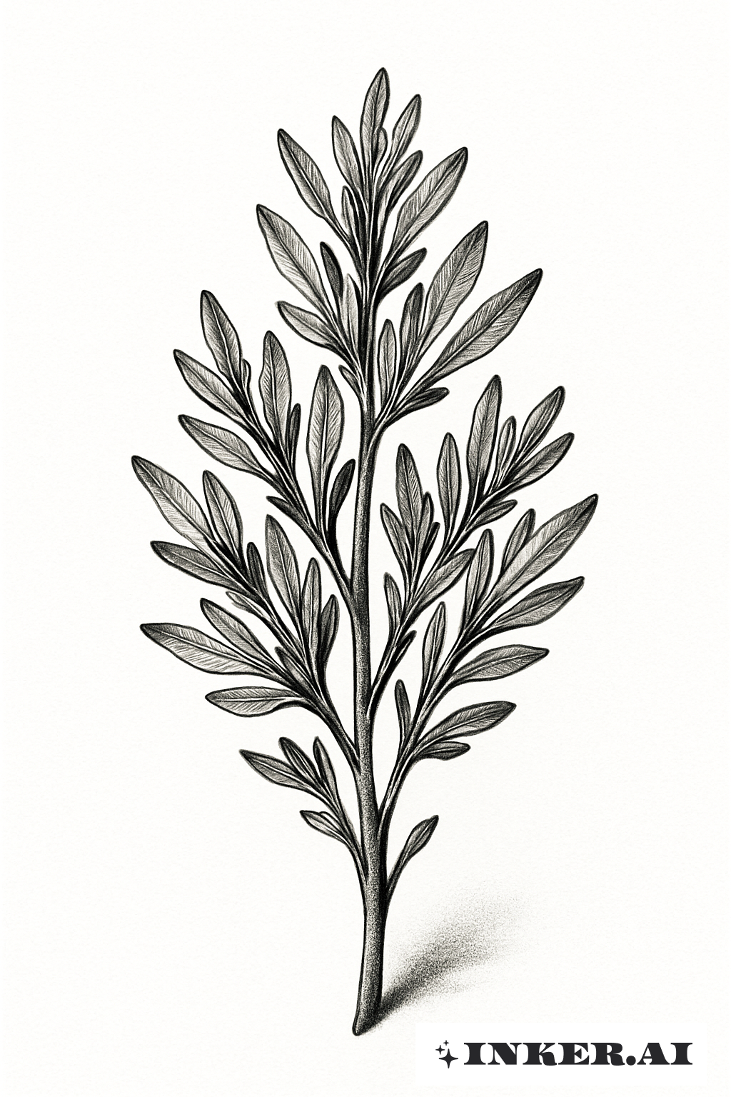 Monochrome Sagebrush Botanical Study