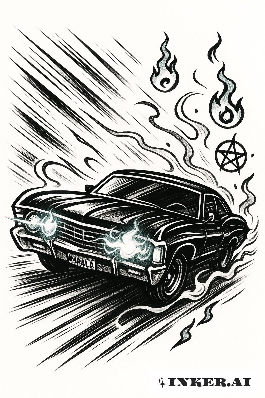 O Sobrenatural Impala em uma Cena de Ação Rápida