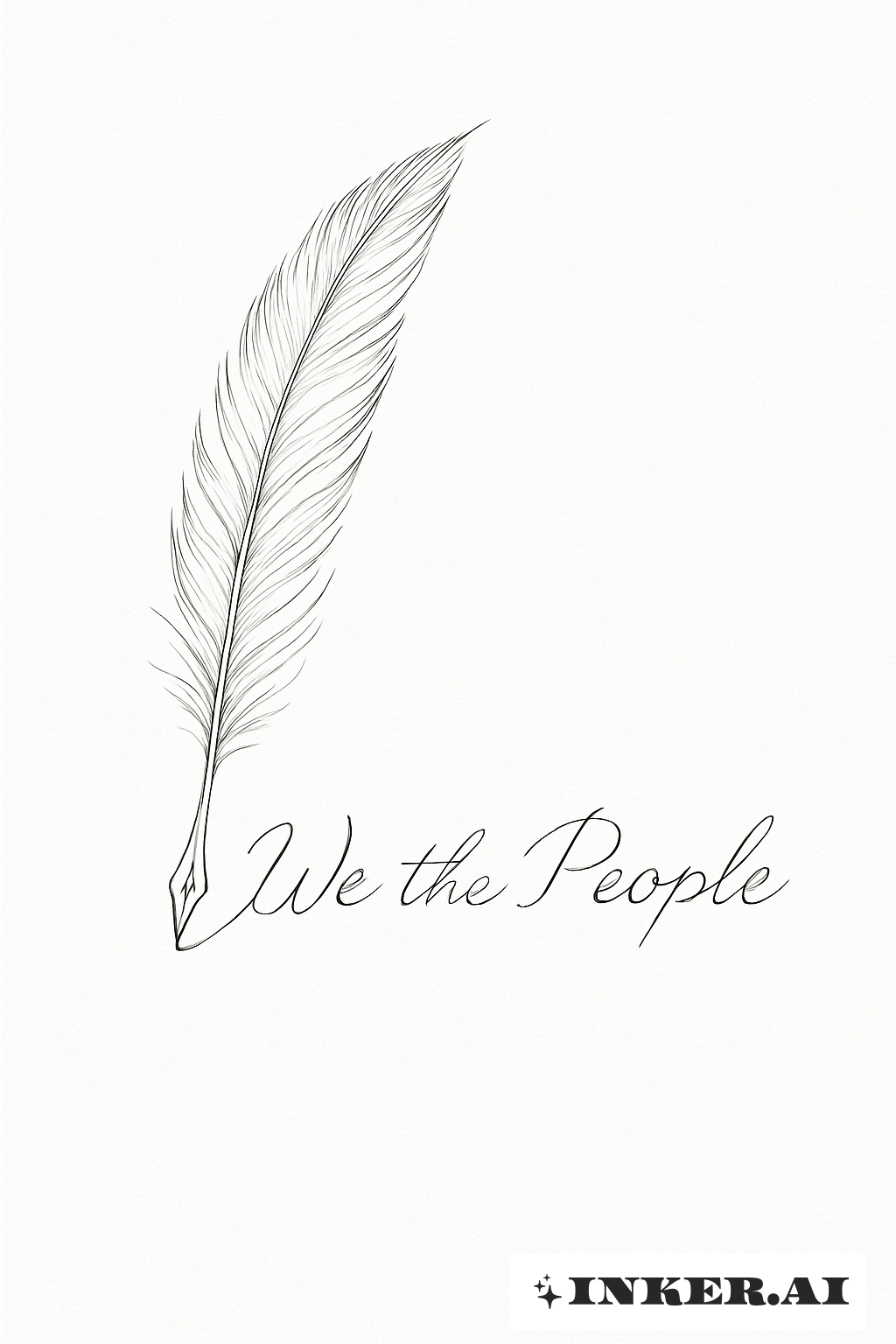 羽毛筆 單行書寫 我們人民