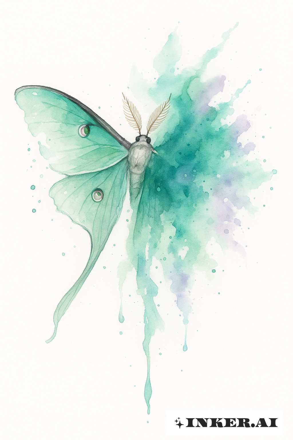 The Fading Luna Moth And Color Bleeds