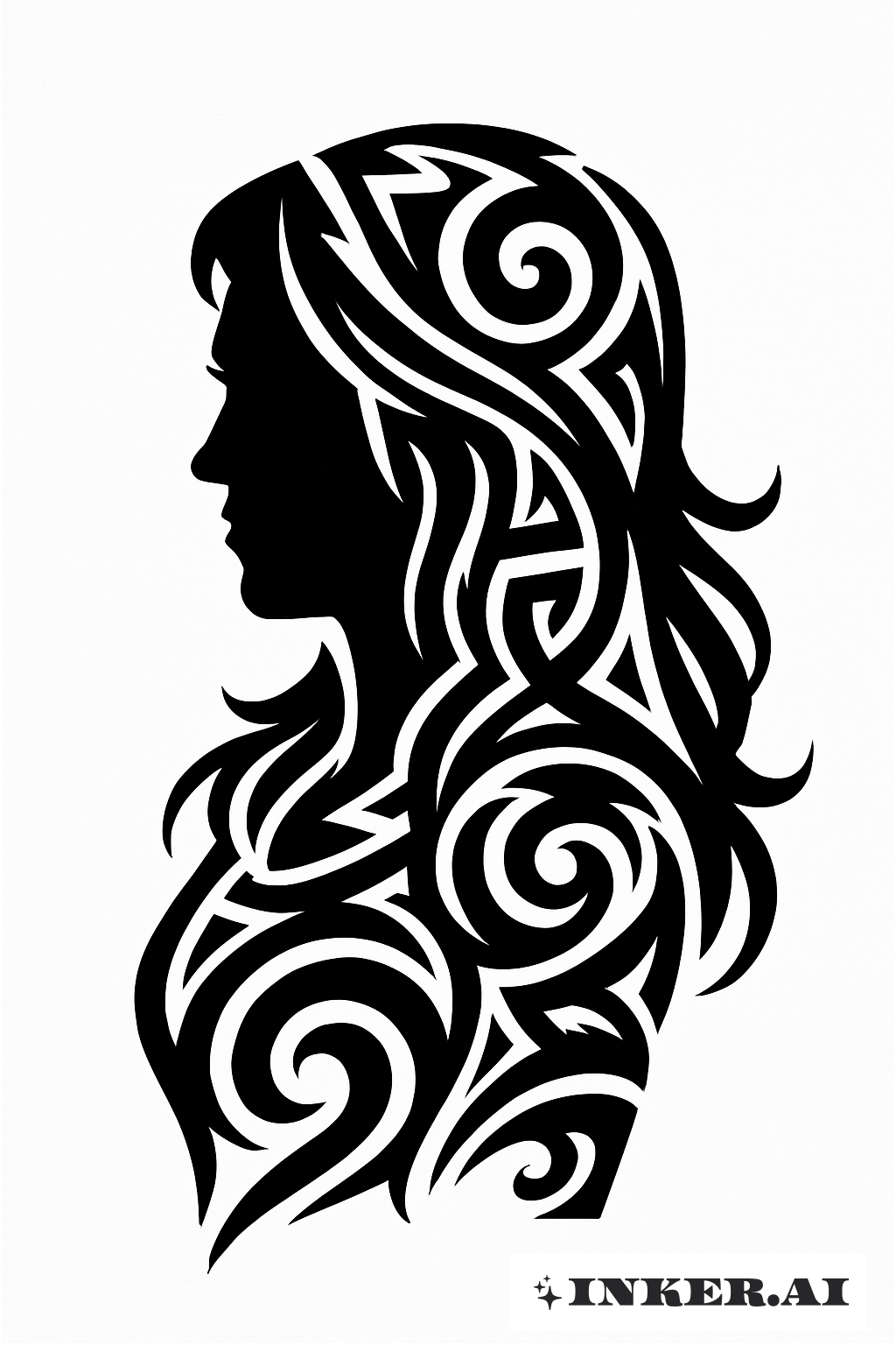 Lauren Boebert 剪影與部落圖騰設計