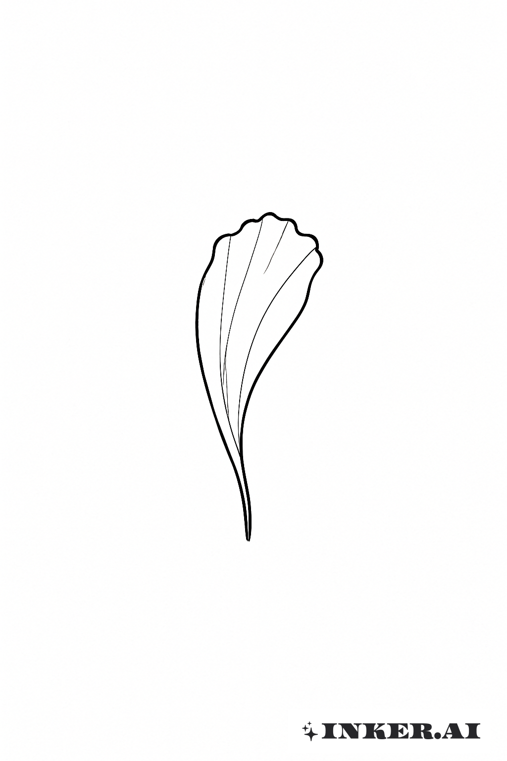 Single Marigold Petal Outline