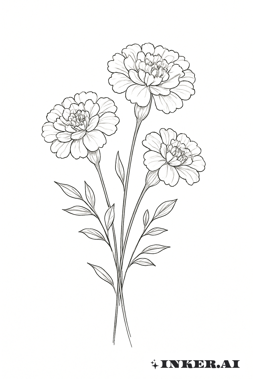 Delicate Bouquet Of Marigold Flowers