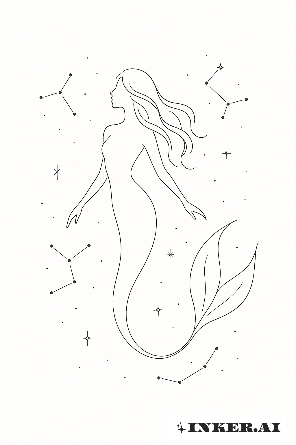 星座中的美人鱼剪影