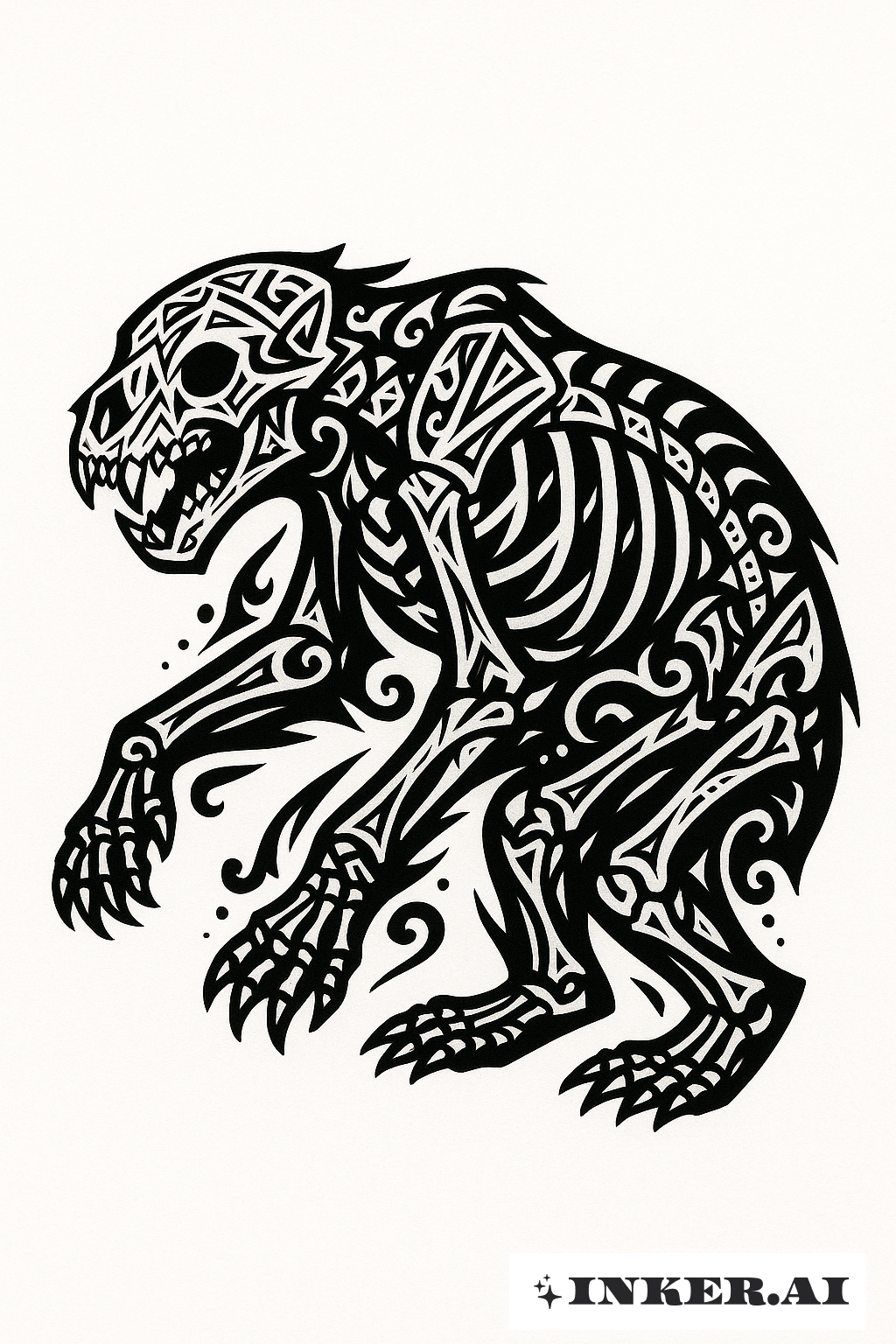 Stylized Bear Skeleton Spirit