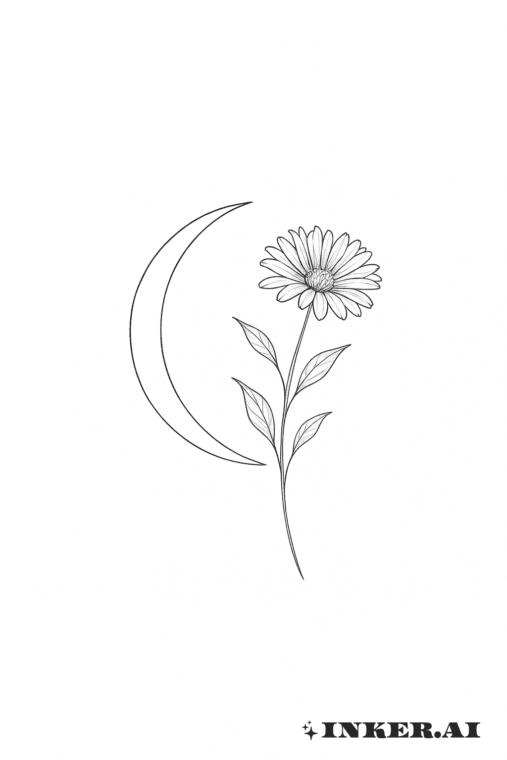 Croissant de Lune et la Fleur de Naissance de Septembre