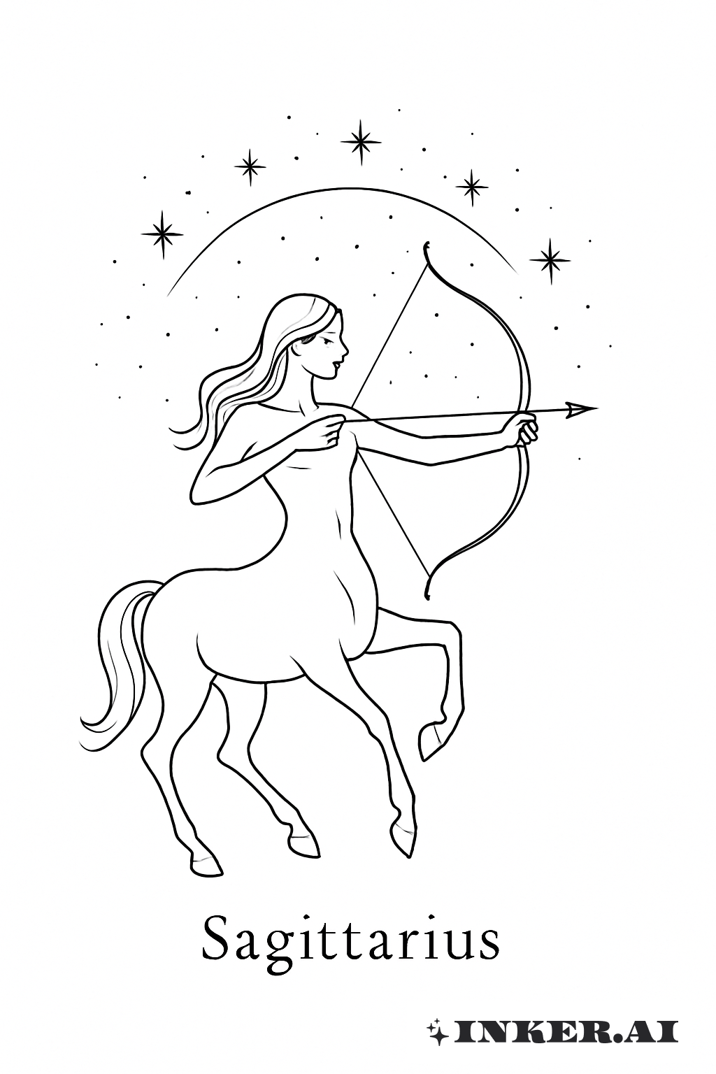 Uma Silhueta de Centauro Estrelado - Sagitário