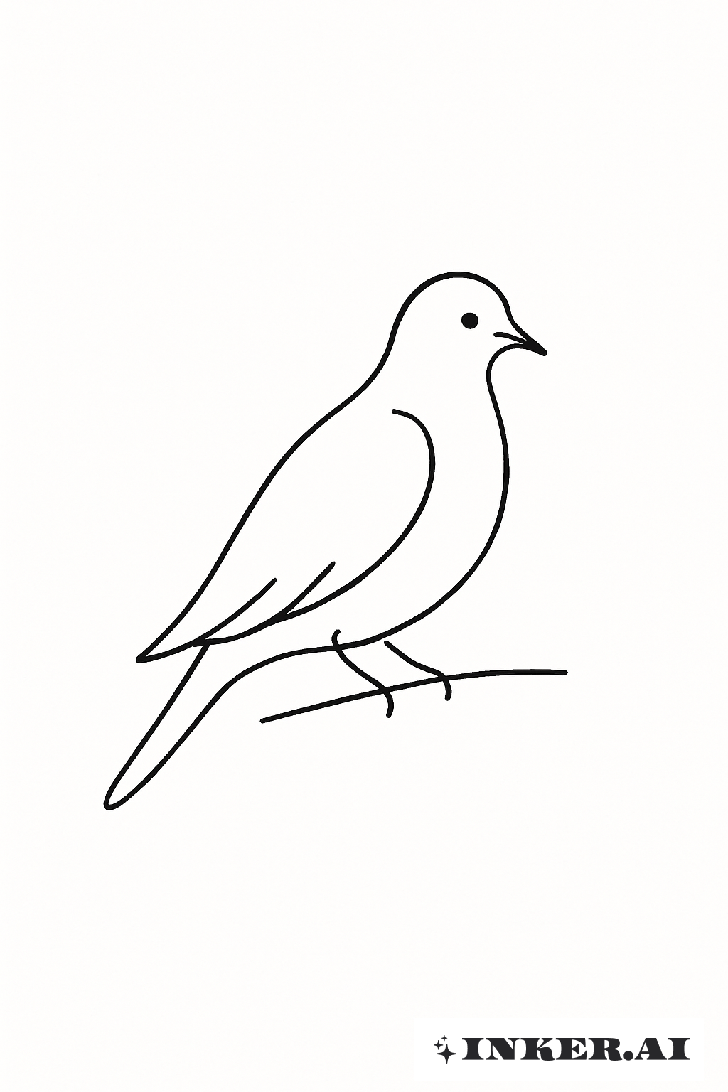 Silhouette Simple d'une Colombe Perchée