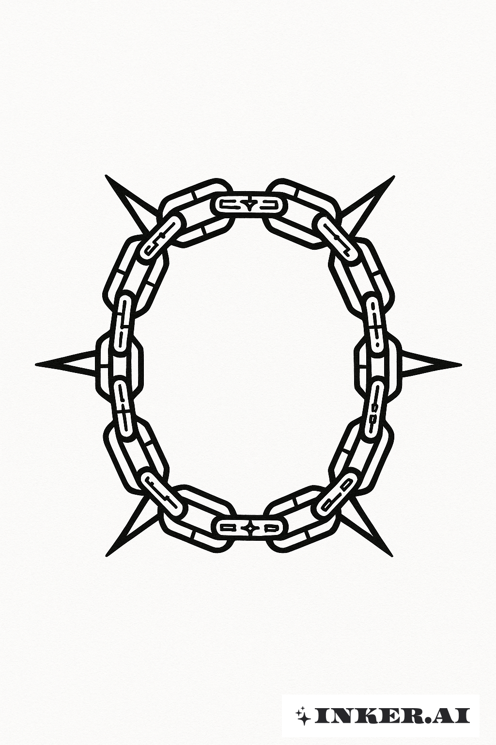 Simple Cyber Sigilism Spiked Chain