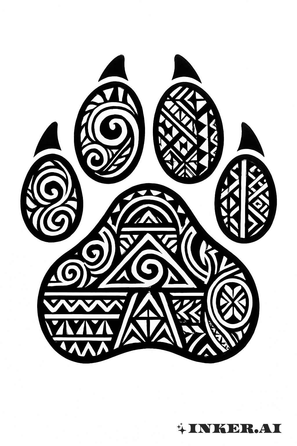 Patte de Chien Gravée Style Polynésien
